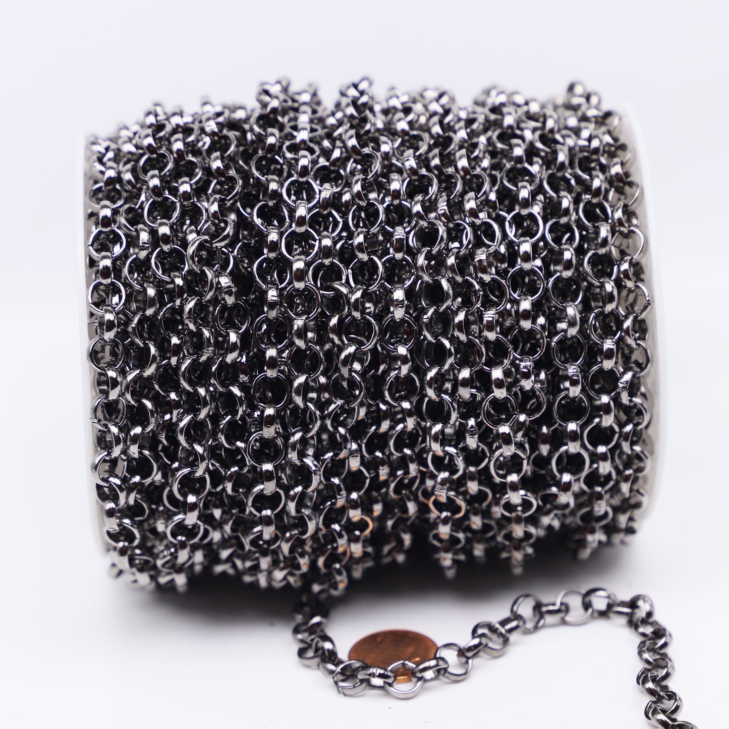10 ft of Bulk Big Chunky Rolo Chain - Rhodium/Antique Brass/Copper/Gunmetal/Black Plated Chain Heavy Bracelet Necklace - 8.0mm(0.315 inch)