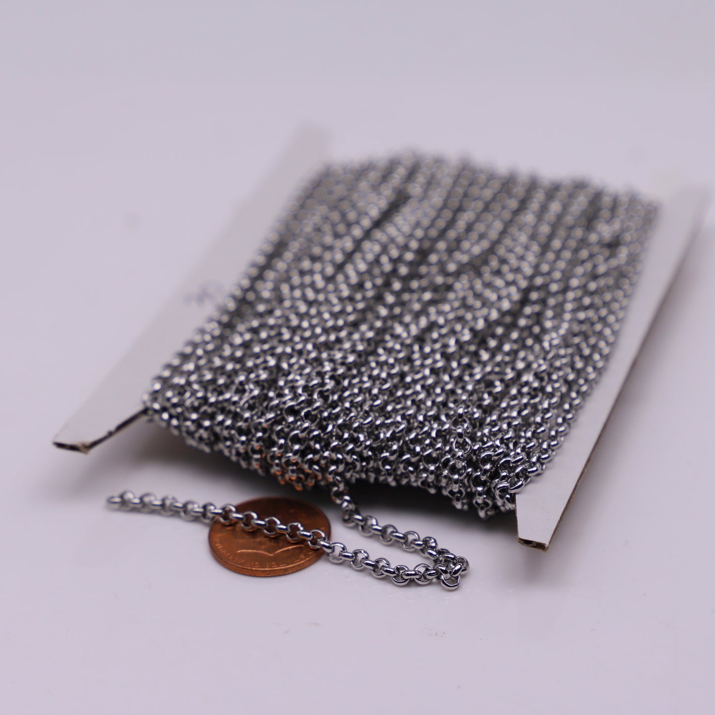 3 feet Stainless Steel ROLO chain Surgical 316L Sturdy Rolo chain bulk chain - 3.2mm - Bulk Chain Necklace Wholesale DIY - ST30BL