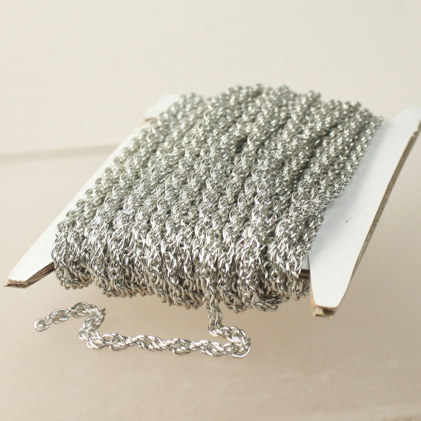 NEW 10 ft of Rhodium Plated BIG Heavy Fashion Rope Chain - 3.5mm Thickness - 35ROPE