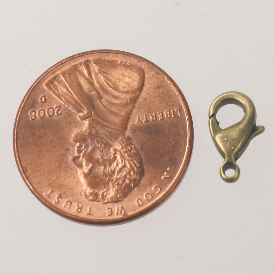 30 pcs of Antique Brass Plated Alloy lobster claw clasp 10x5mm - LOB10