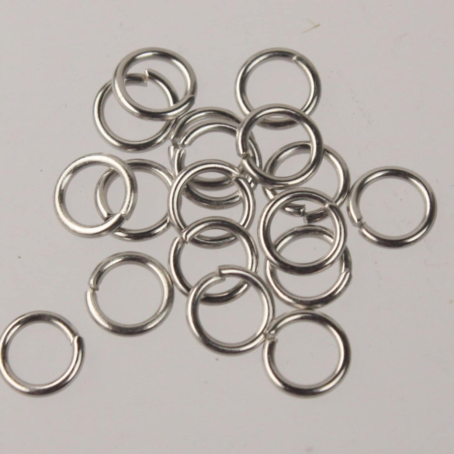 Wholesaler Lot 3000 pcs of 8mm Jump Rings, Rhodium Plated Jump Rings / Jumprings - 8mm 16 gauge 1.2 mm Link Connector Open Jump Rings 12x8mm