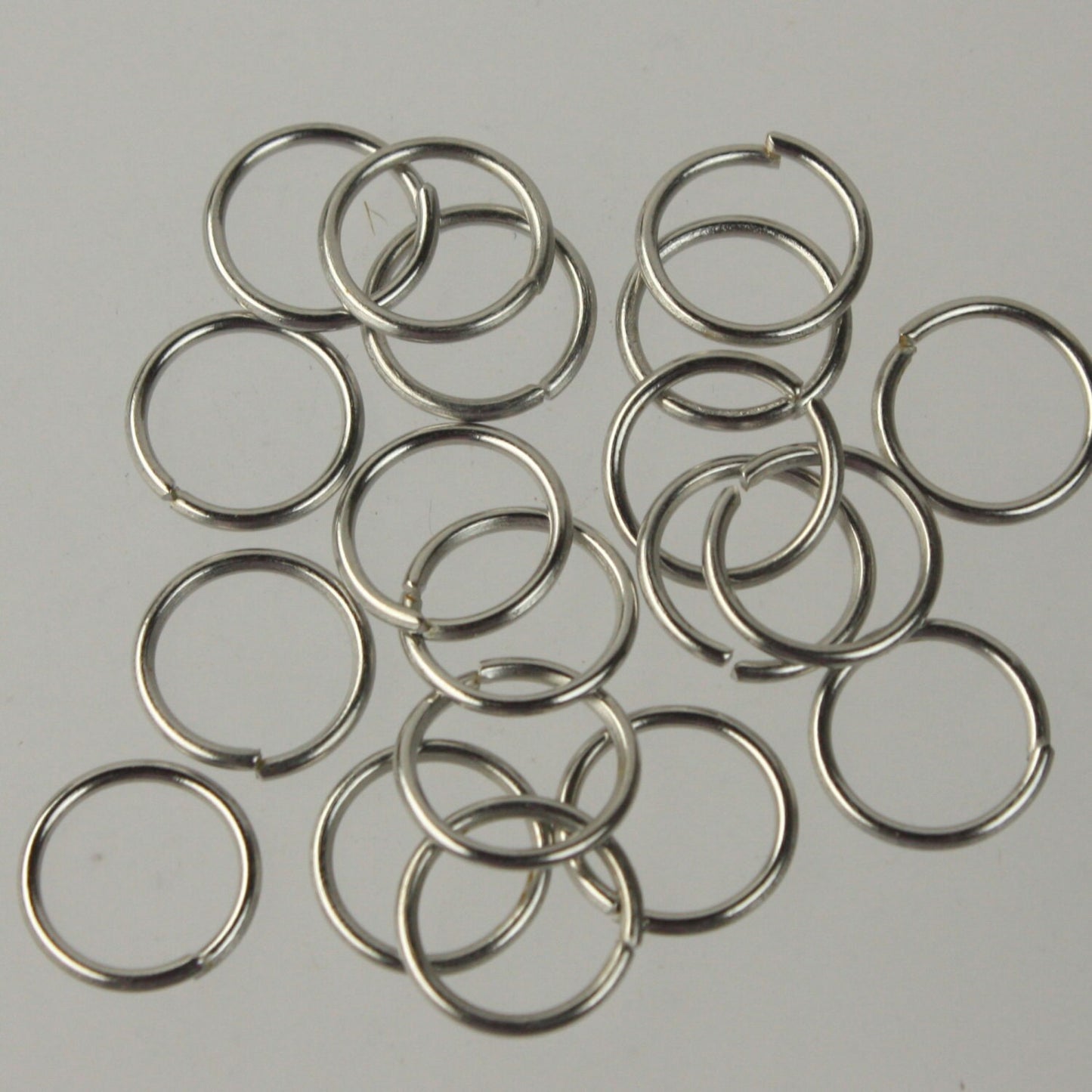 12mm Jump Rings, 50 pcs of Rhodium Jump Rings / Jumprings - 12mm 16 gauge 1.2 mm Link Connector Open Jump Rings 12x12mm