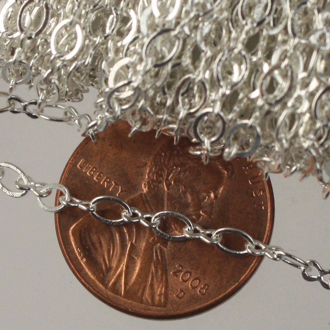 NEW 32 ft spool of Silver Plated SOLDERED Figure 8 Connector Chain - 3.9x2.7mm links - 843F