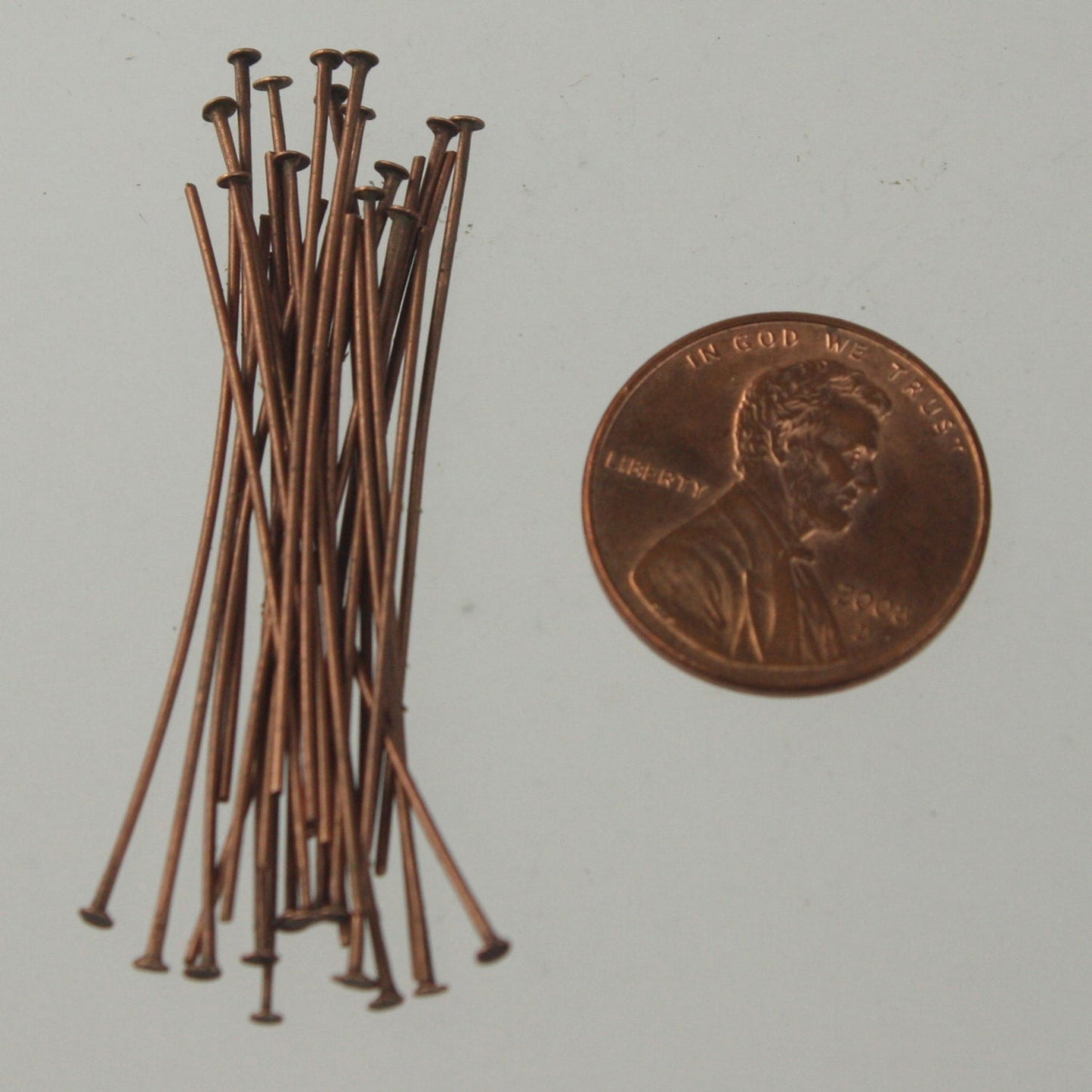 Bulk/FingerPick 250 pcs of Antique Copper round headpin - 38mm/1.5 inch 22 gauge - TPIN-22G-38