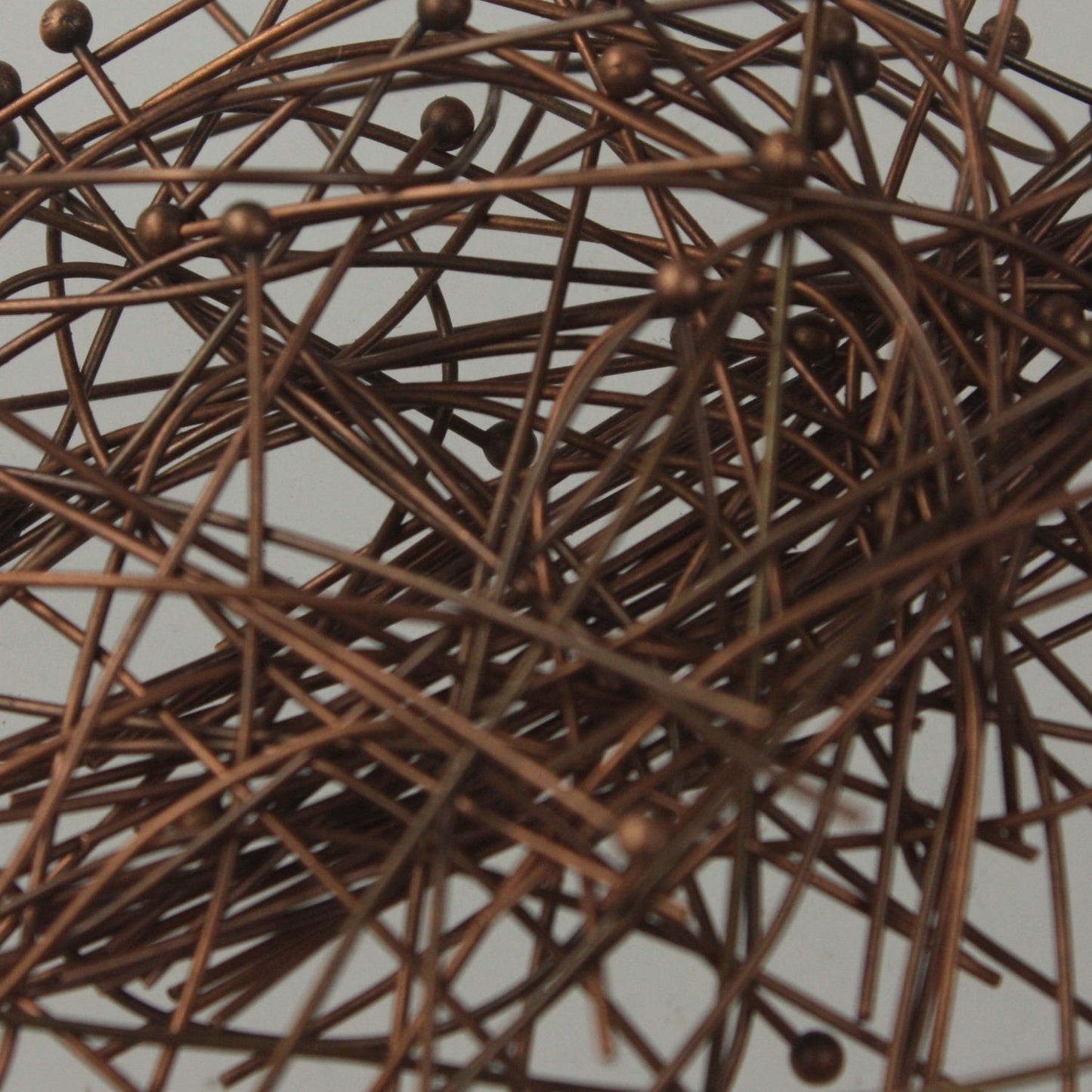 100 pcs Antique Copper Ball headpins - 2 inch (50mm), 22 Gauge 22G 1.8mm Ball - from California USA