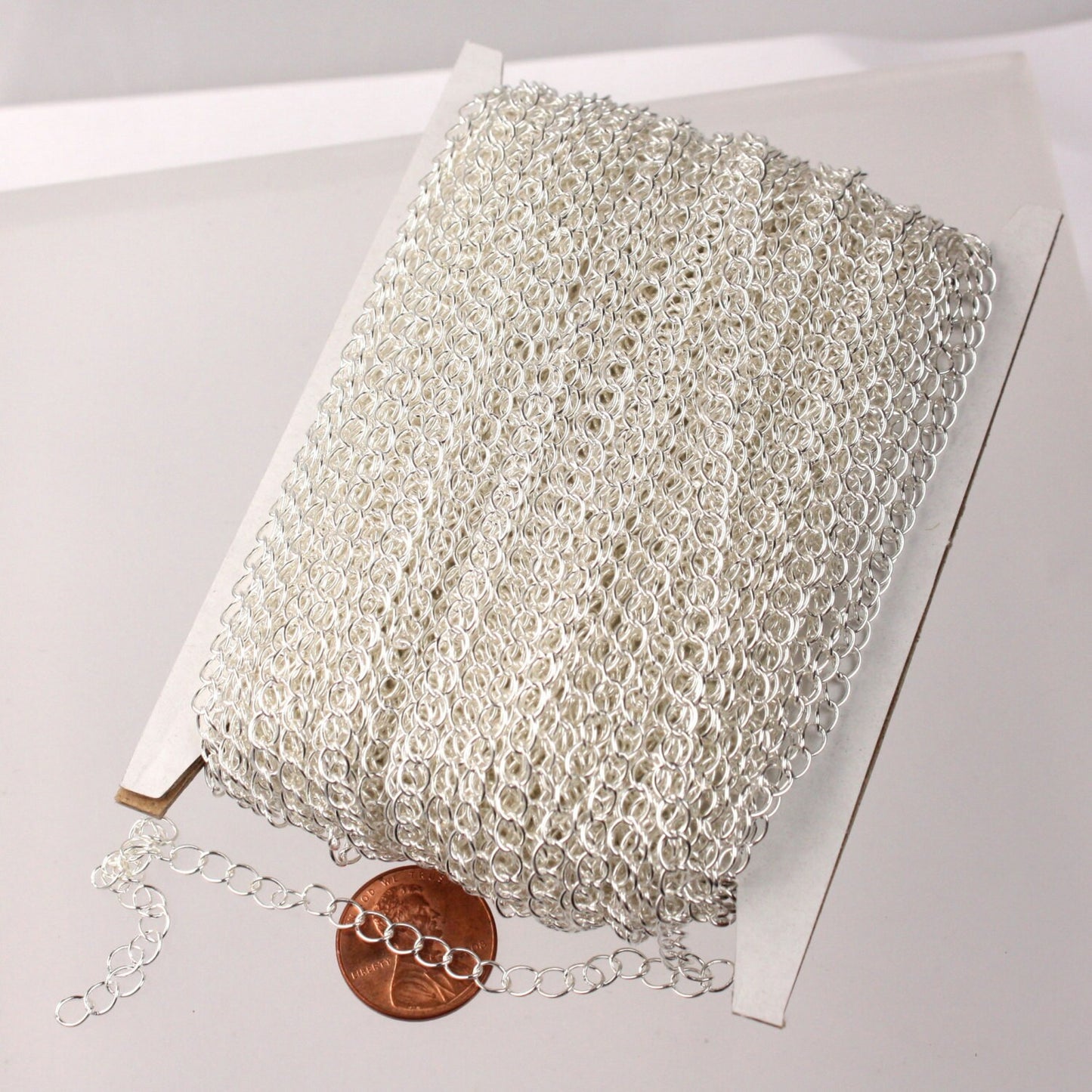 Sample 3 ft Sterling Silver Plated SOLDER Curb Chain EXTENDER Chain - 4x3mm Soldered Link