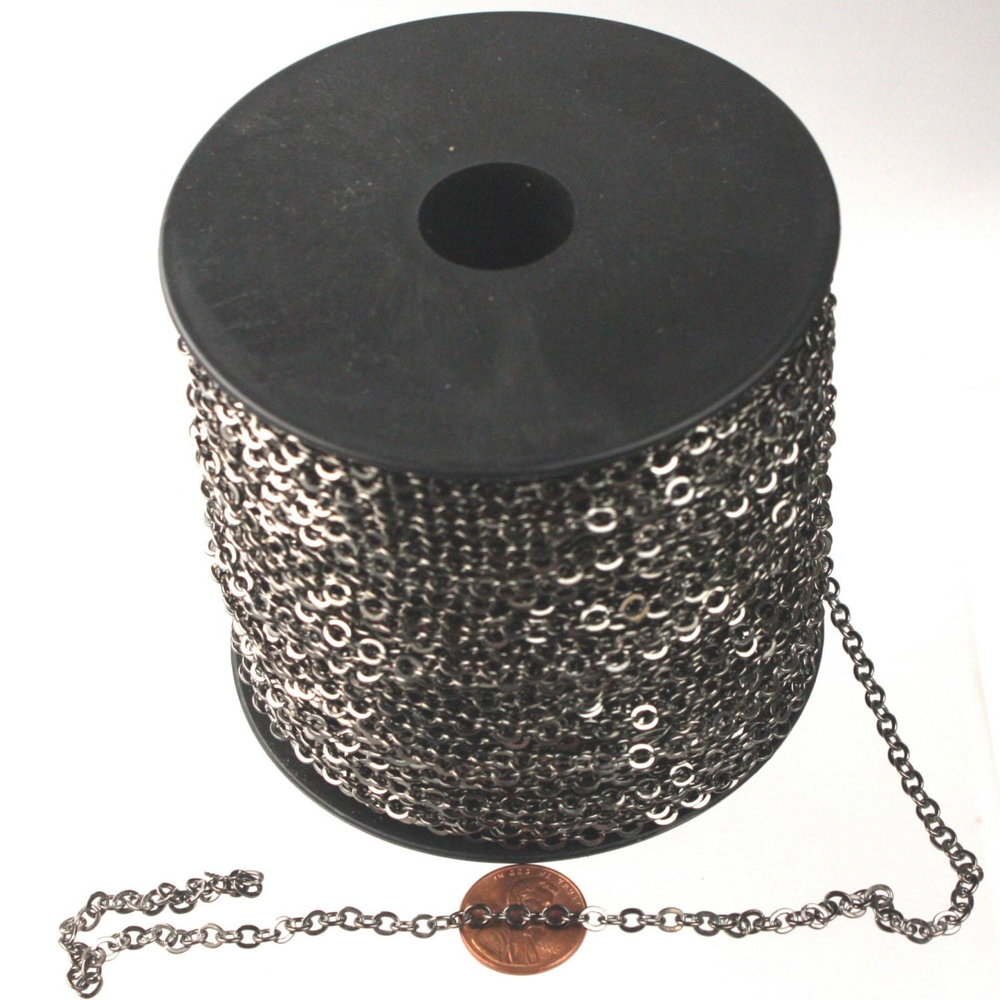 100 ft of Gunmetal Large BIG Flat Cable Chain - 4X3.5mm SOLDERED link - - 435F