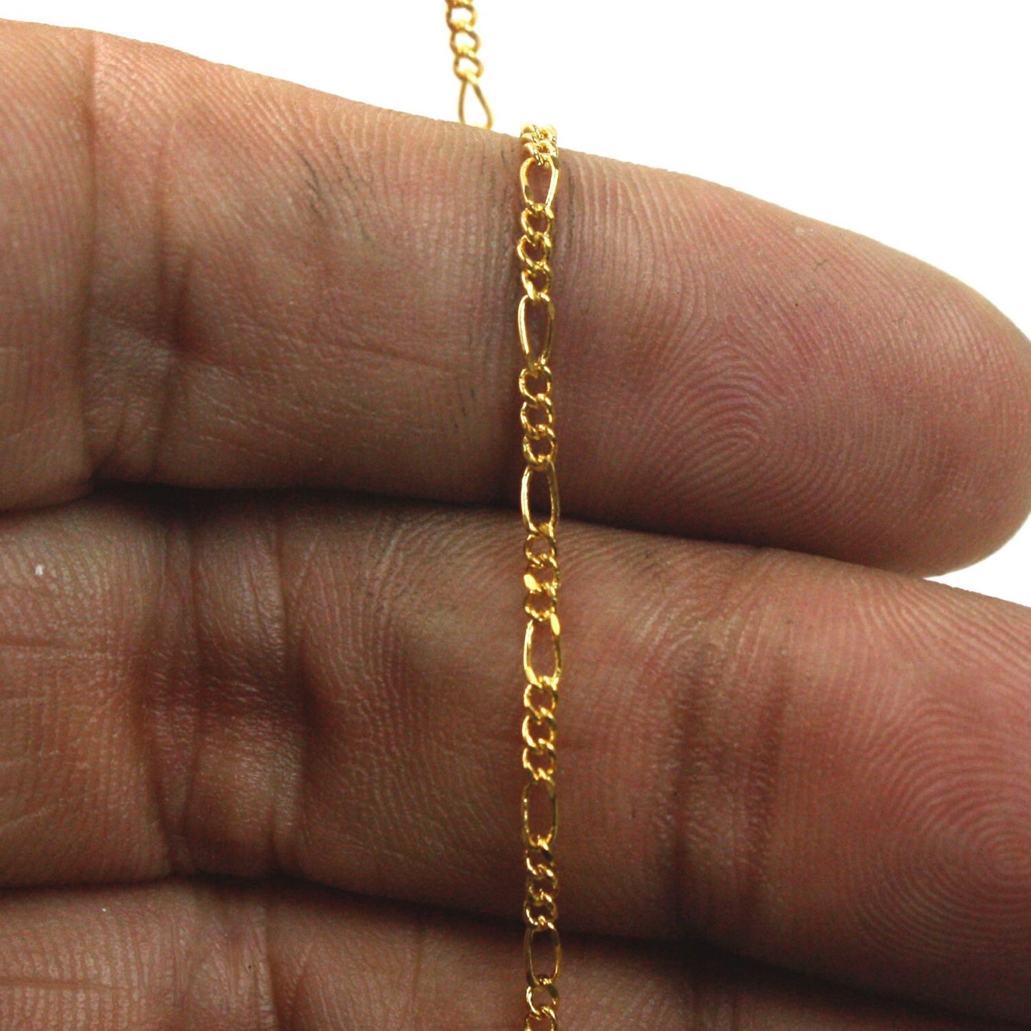 Gold Plated Figaro Chain Bulk, 32 ft. of SOLDERED Chain Facet Sturdy figaro chain 1.8mm - Necklace DIY Chain - 1.8FIGARO