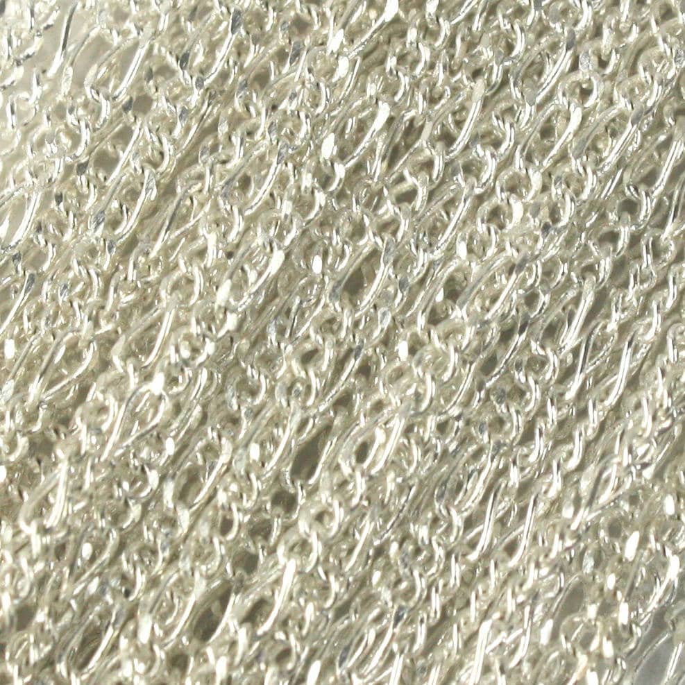 Sterling Silver Plated Figaro Chain Bulk, 3 ft. of SOLDERED Chain Facet Sturdy figaro chain 1.8mm - Necklace DIY Chain - 1.8FIGARO