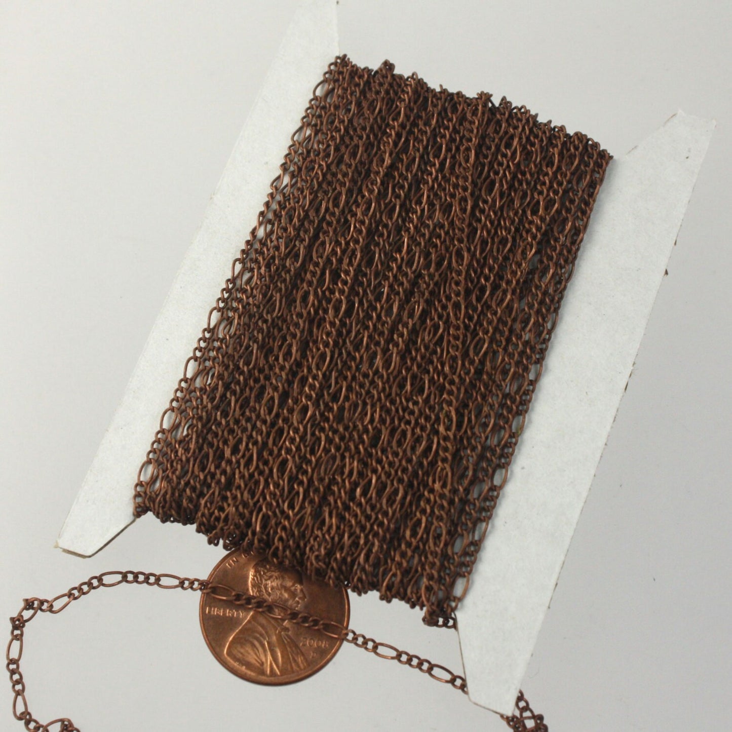 Antique Copper Figaro Chain Bulk, 100 ft. Spool of SOLDERED Chain FACET Sturdy figaro chain 1.8mm - Necklace Bracelet - 1.8FIGARO