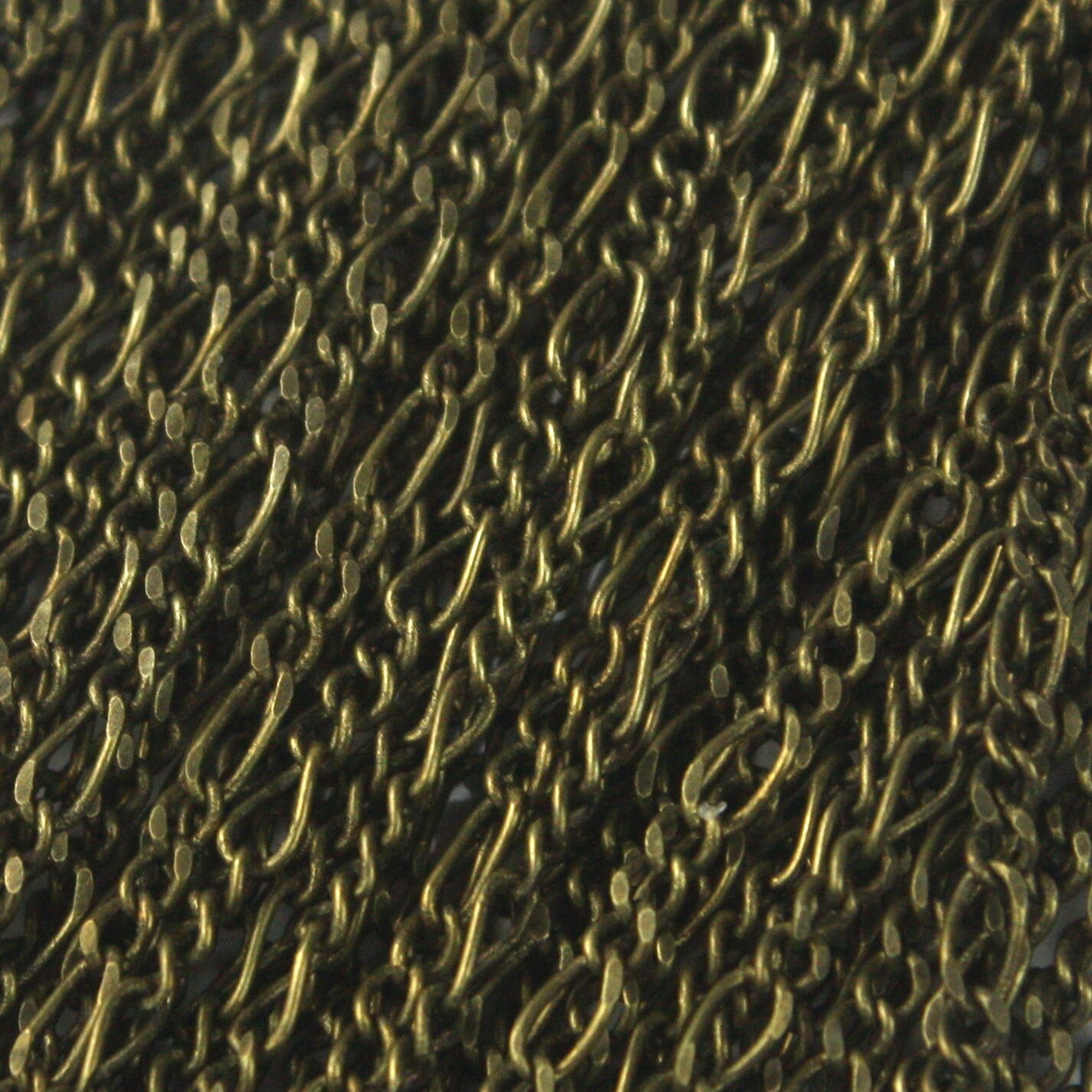 Antique Bronze Figaro Chain Bulk, 32 ft. Spool of Antique Brass SOLDERED Facet Sturdy figaro chain 1.8mm - Necklace Bracelet - 1.8FIGARO