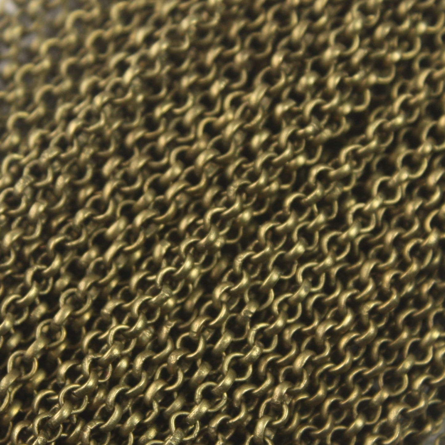 Sample 3 feet Antique Brass Rolo 2.0mm Chain SOLDERED Rollo Chain - 2.0mm 2mm Soldered Links - Wholesale Bulk - 20BL
