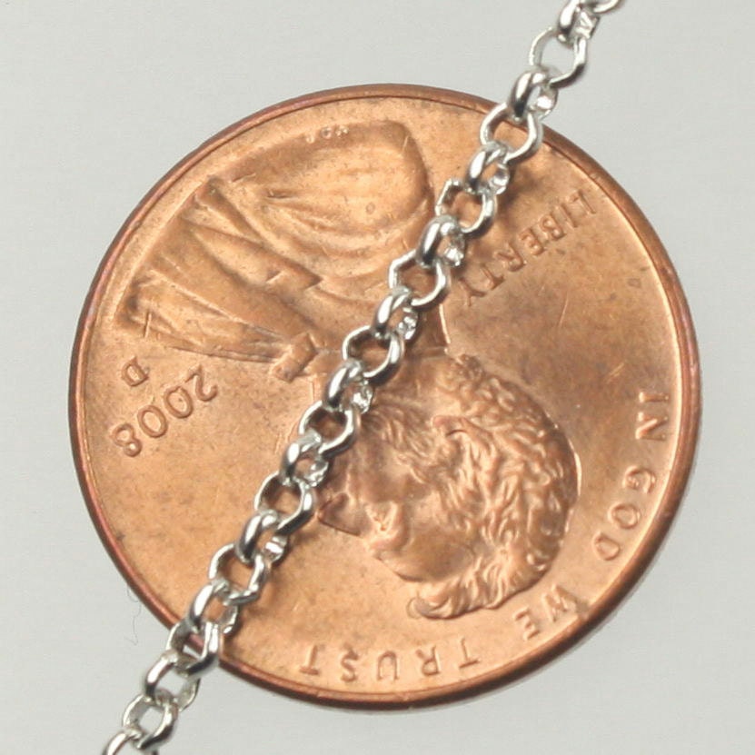 32 feet of Rhodium Plated Rolo Chain Bulk, Antique Silver SOLDERED Rolo Chain - 2.0mm 2mm Soldered - Bulk Chain - 20BL