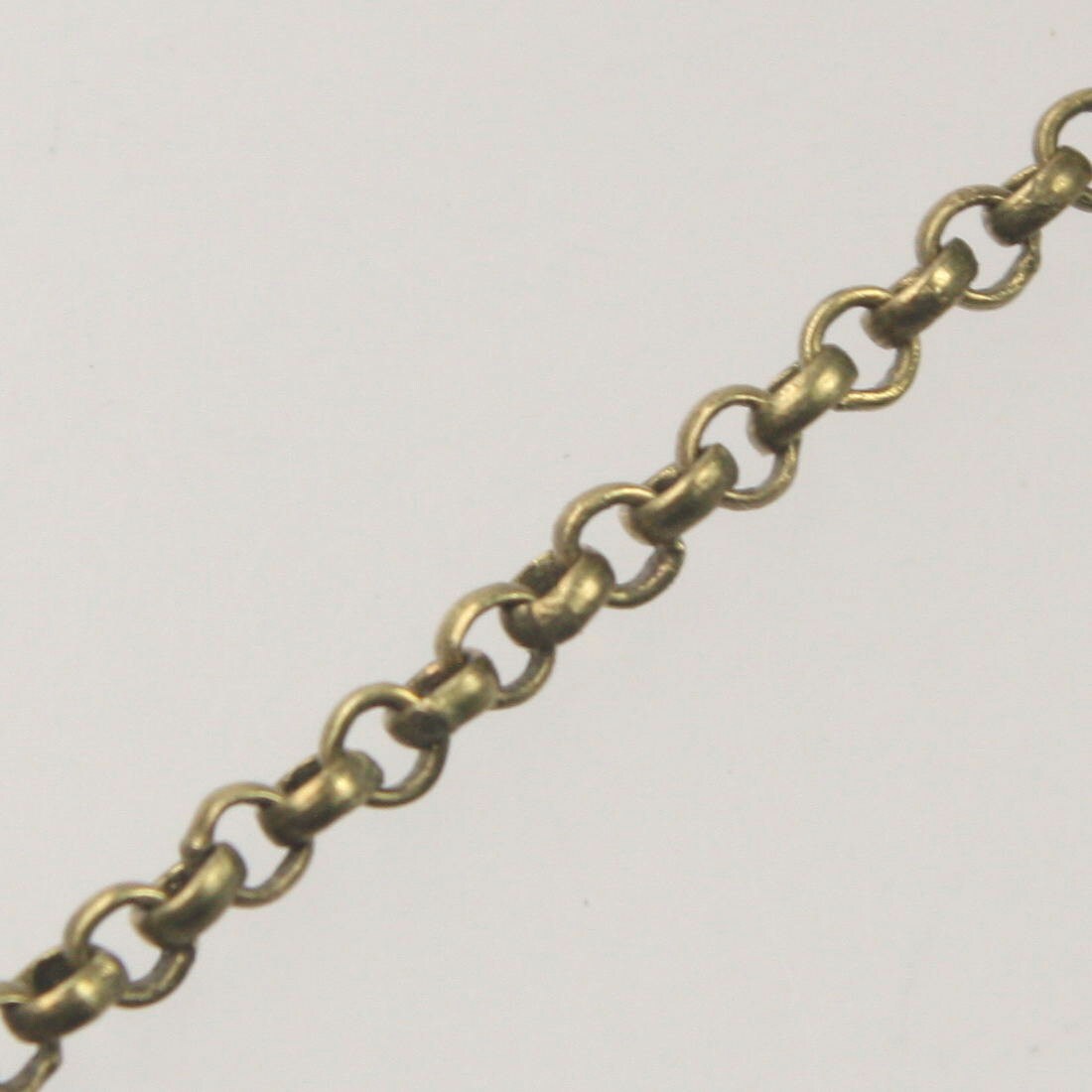 Sample 3 feet Antique Brass Rolo 2.0mm Chain SOLDERED Rollo Chain - 2.0mm 2mm Soldered Links - Wholesale Bulk - 20BL