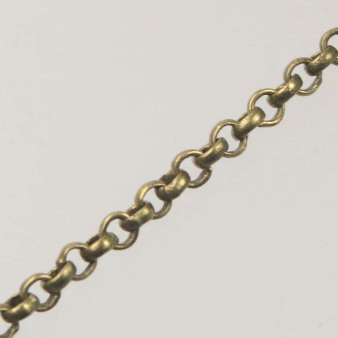 Antique Brass Chain, 100 ft of Antiqued Brass SOLDERED Rolo Chain - 2.0mm 2mm Soldered Links - 20BL