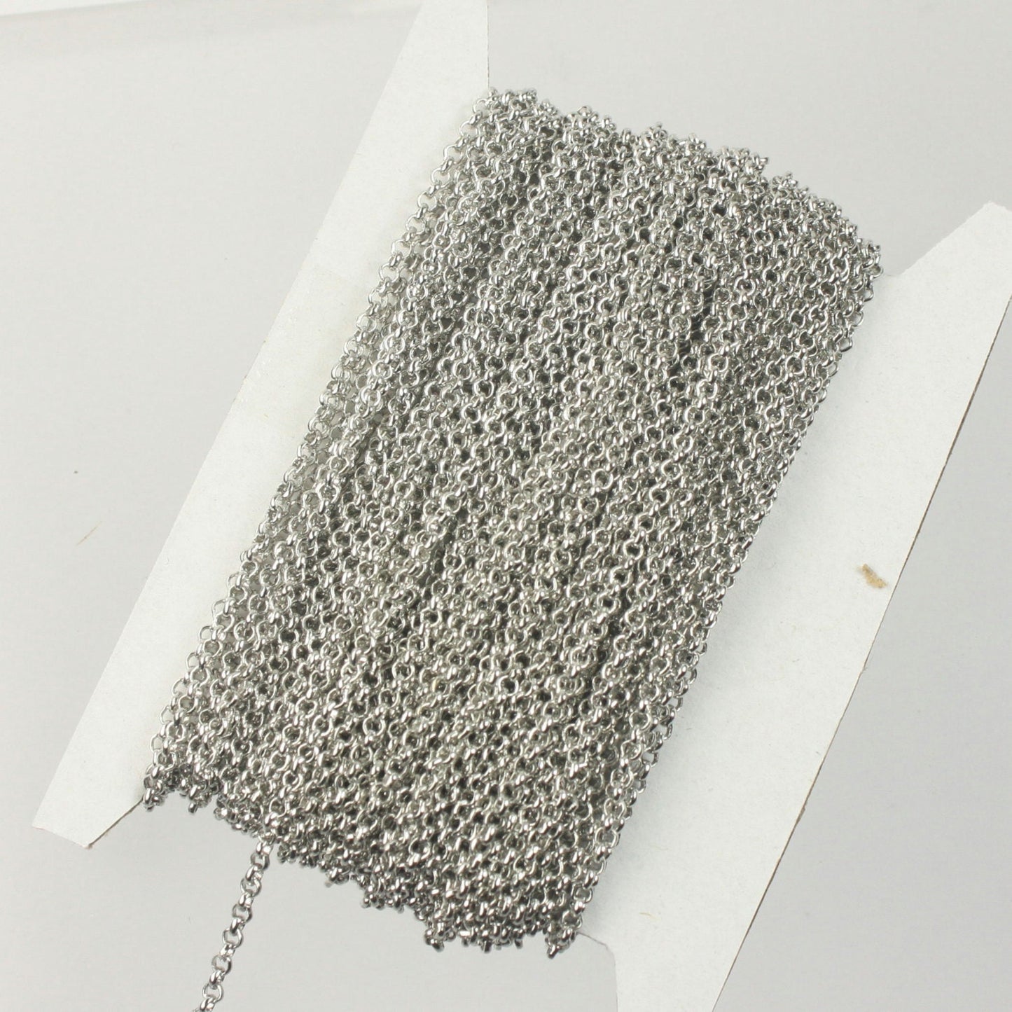 32 feet of Rhodium Plated Rolo Chain Bulk, Antique Silver SOLDERED Rolo Chain - 2.0mm 2mm Soldered - Bulk Chain - 20BL