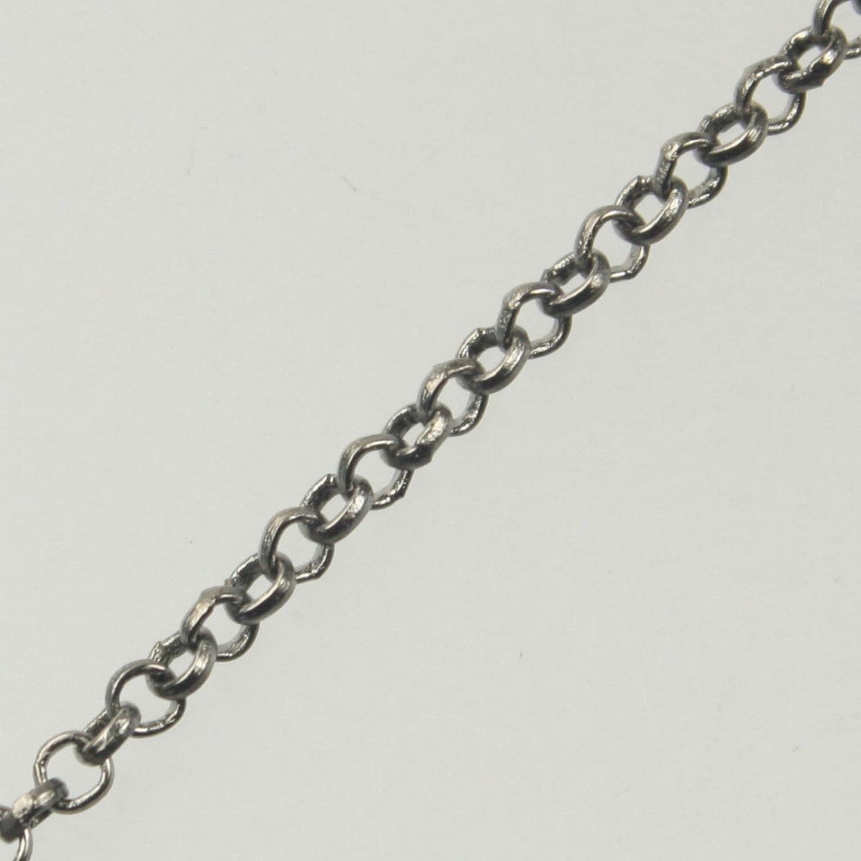 Gunmetal ROLO Chain bulk, 10 ft of SOLDERED Rolo Chain - 2.0mm 2mm Soldered Links - Wholesale Bulk - 20BL