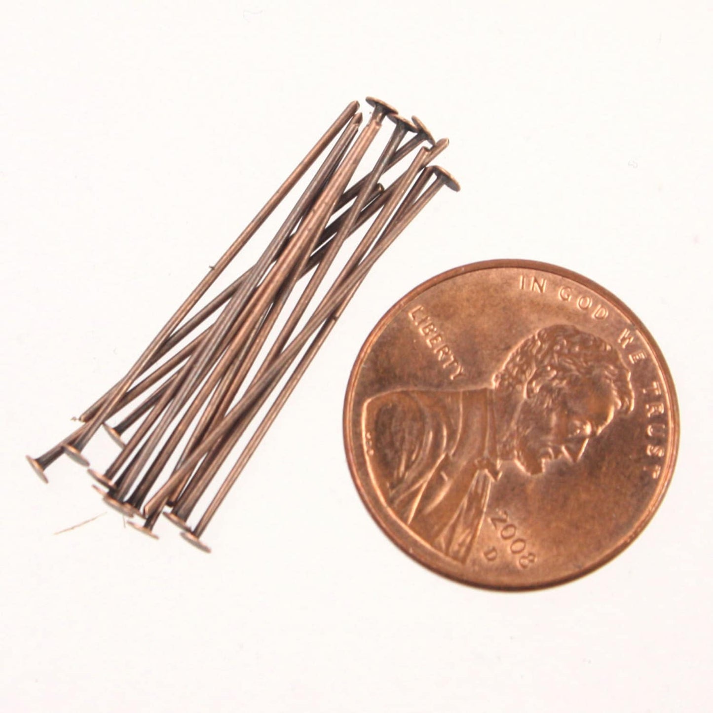 Bulk/FingerPick 300 pcs of Antique Copper Flat headpin - 1 inch 26mm 22Gauge - TPIN-22G-25