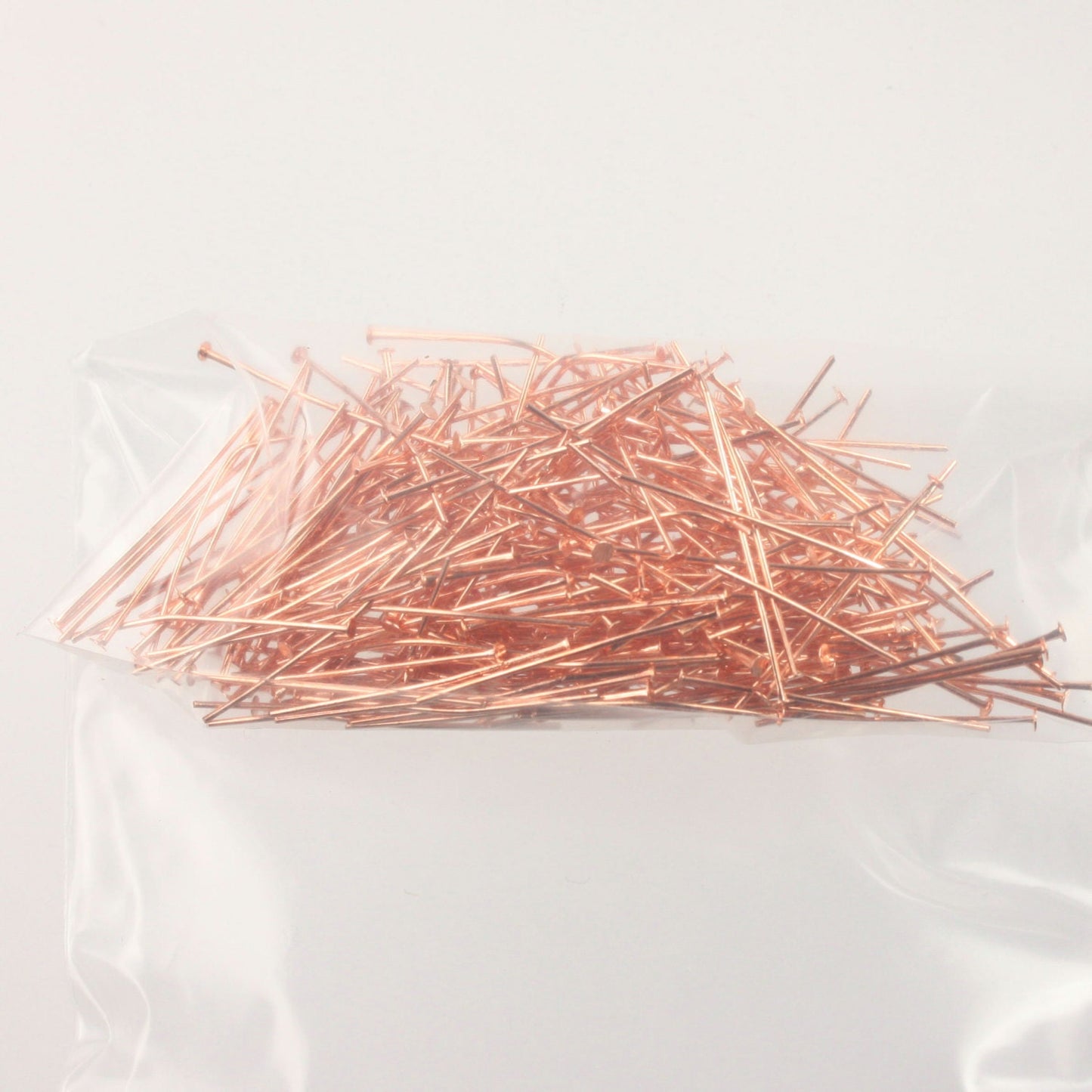 Bulk/FingerPick 300 pcs of Bright Copper Flat headpin - 1 inch 26mm 22Gauge - TPIN-22G-25