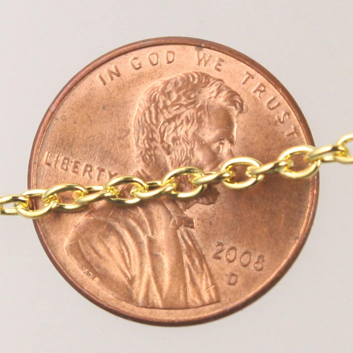 Gold Plated Cable Chain Bulk, 50 ft of Round Cable Chain 3x2.2mm 0.6mm wire - Unsoldered - Necklace DIY Bracelet - 322CA