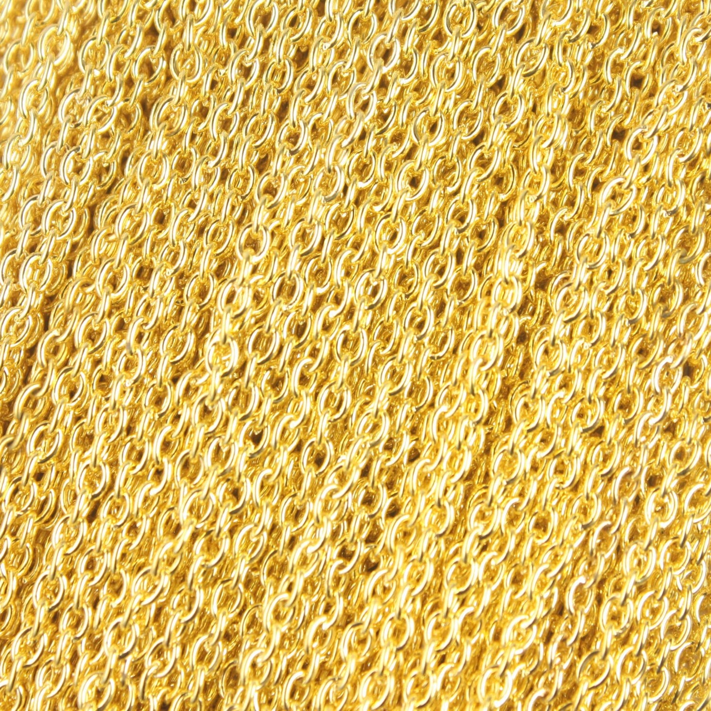 Gold Plated Cable Chain Bulk, 50 ft of Round Cable Chain 3x2.2mm 0.6mm wire - Unsoldered - Necklace DIY Bracelet - 322CA