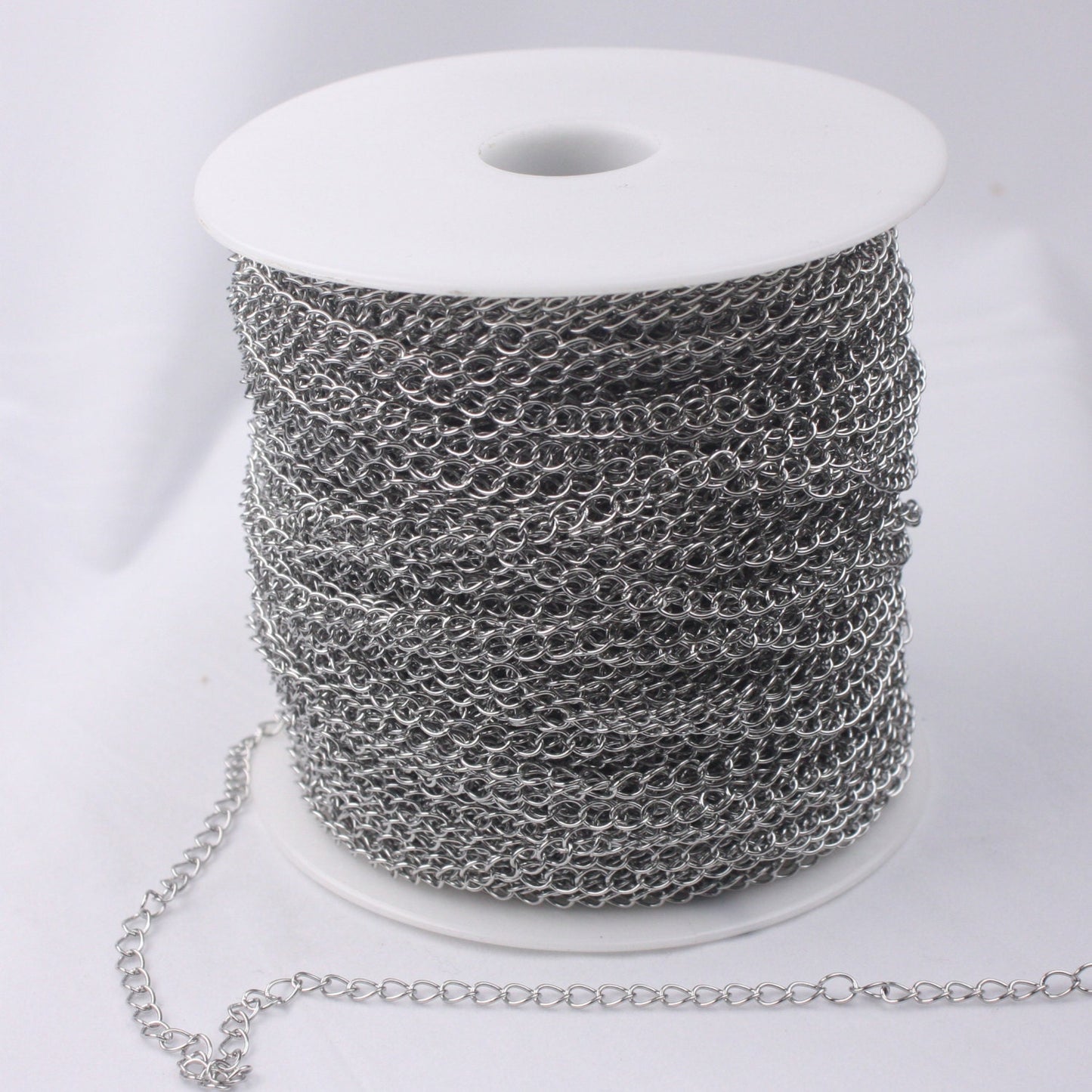 100 feet Stainless Steel Curb Chain Extender Chain Sturdy Curb Chain -5x4mm 0.6mm thickness Chain Necklace Bracelet Big SOLDER Link - ST54CU
