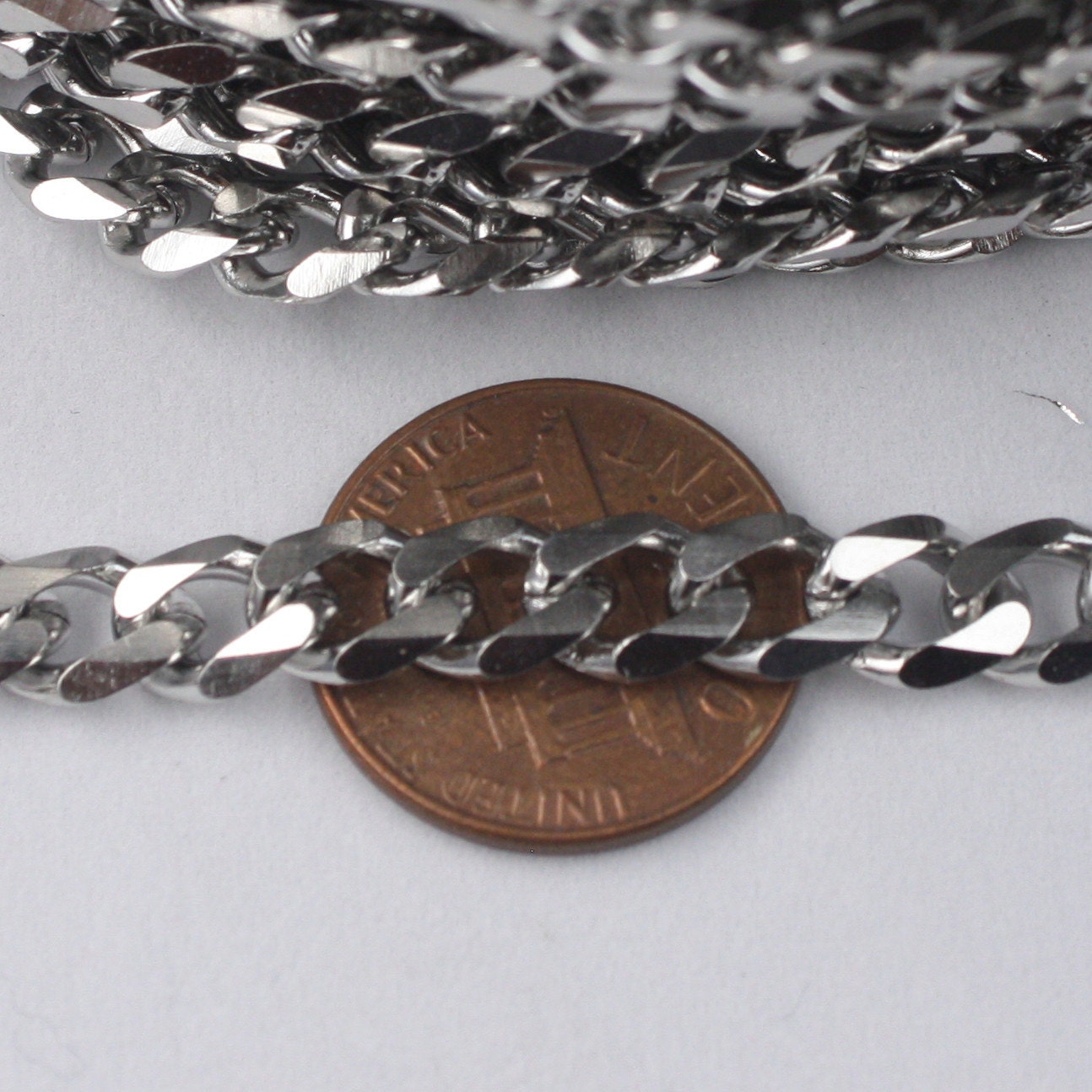 10 ft of Stainless Steel Chunky Heavy Curb Men Chain Miami Cuban Curb Chain Necklace Bracelet - 6.6mm width 1.8mm thickness - ST66MCU