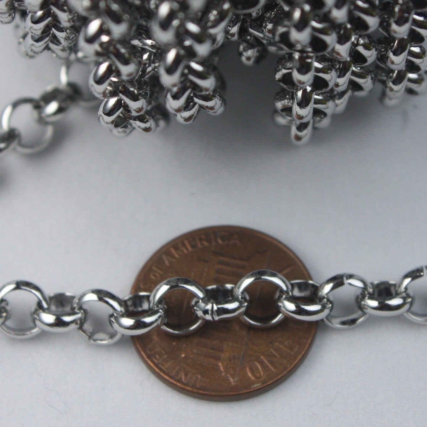 10 feet Stainless Steel Rolo chain / Big Chunky chain Heavy Bracelet Necklace bulk chain - 5.8mm - Ship from USA California - ST58BL