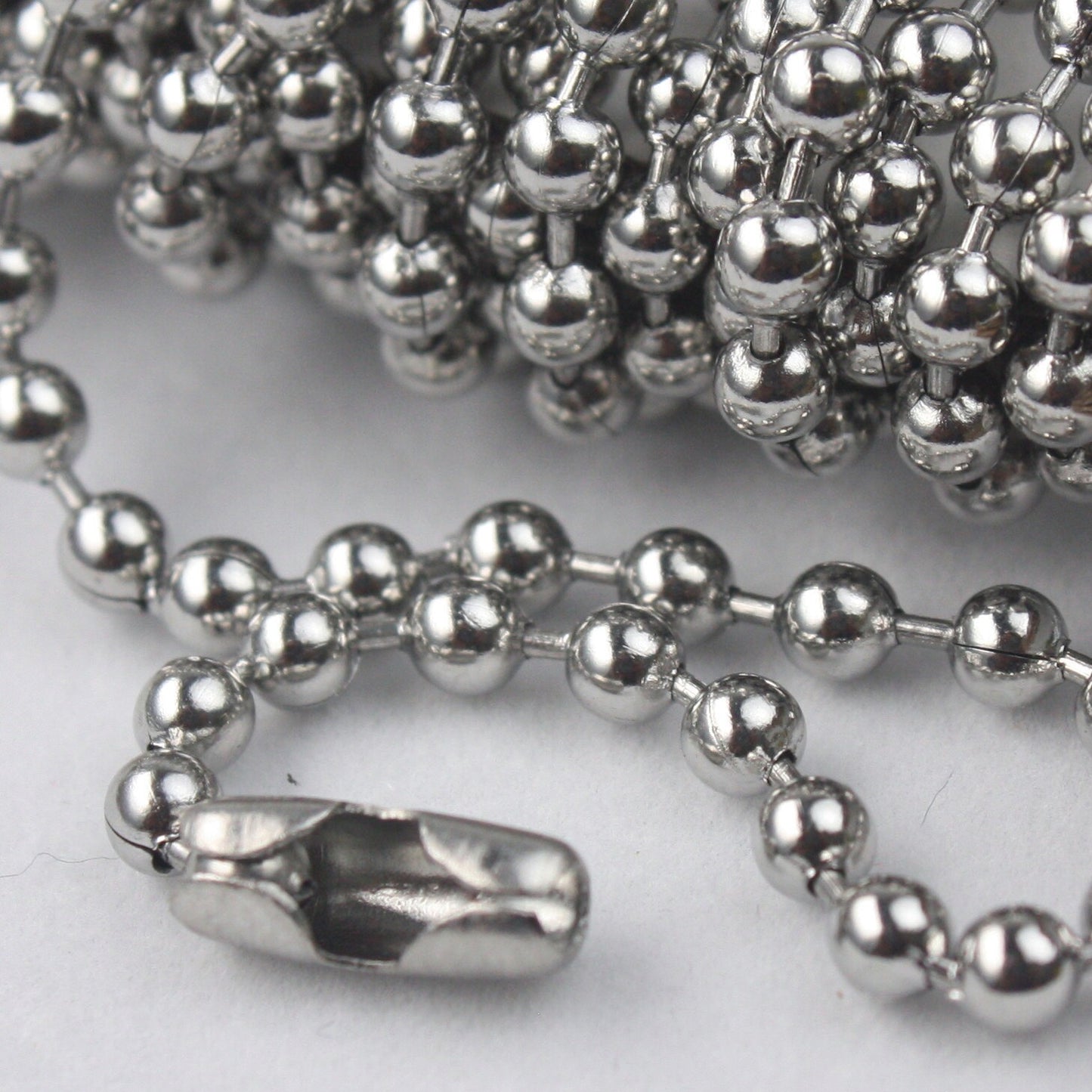 50 pcs of STAINLESS Steel Ball Chain Connectors Clasps - for 3.2mm ball chain - Insert Type