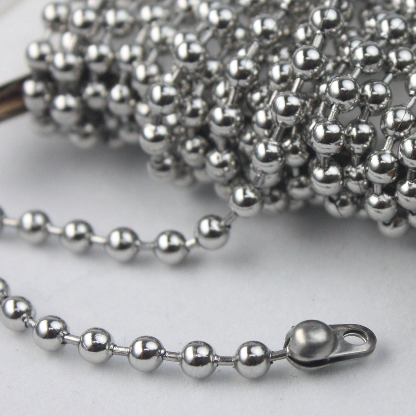 100pcs of STAINLESS Ball Chain Connectors Clasps - for 2.0mm ball chain - Crimp Type