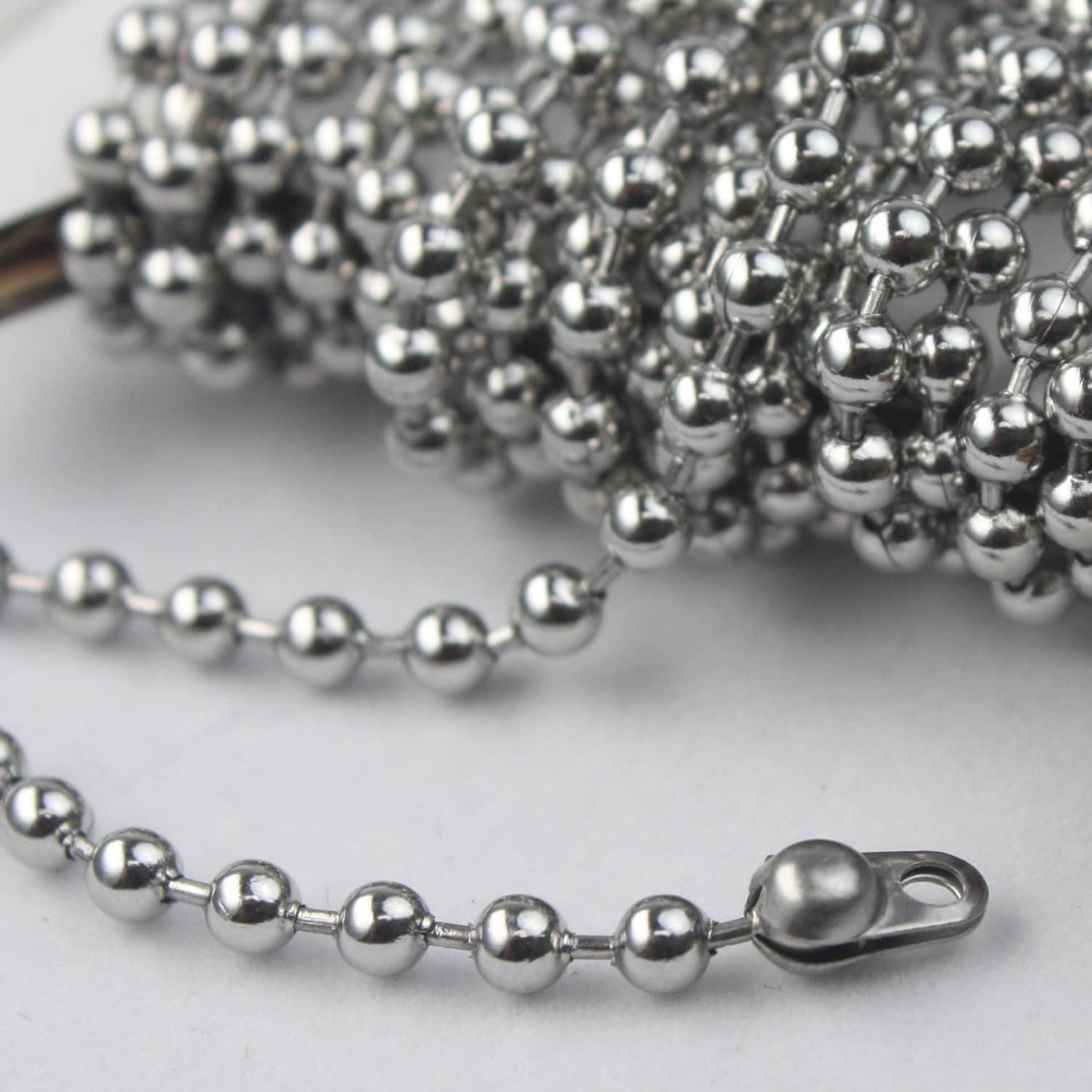 100pcs of STAINLESS Ball Chain Connectors Clasps - for 1.5mm ball chain - Crimp Type - ST15BALL