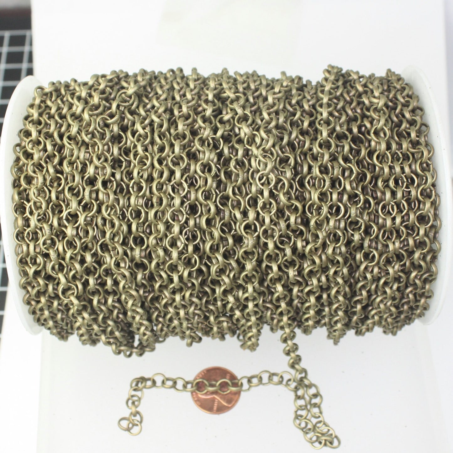 1/3/10/30/50/100 feet 6mm Bulk Rolo Large Chunky BIG Cable Fashion Chain 6.0mm - Unsoldered Links - Bracelet - Antique Bronze - 60ROLO