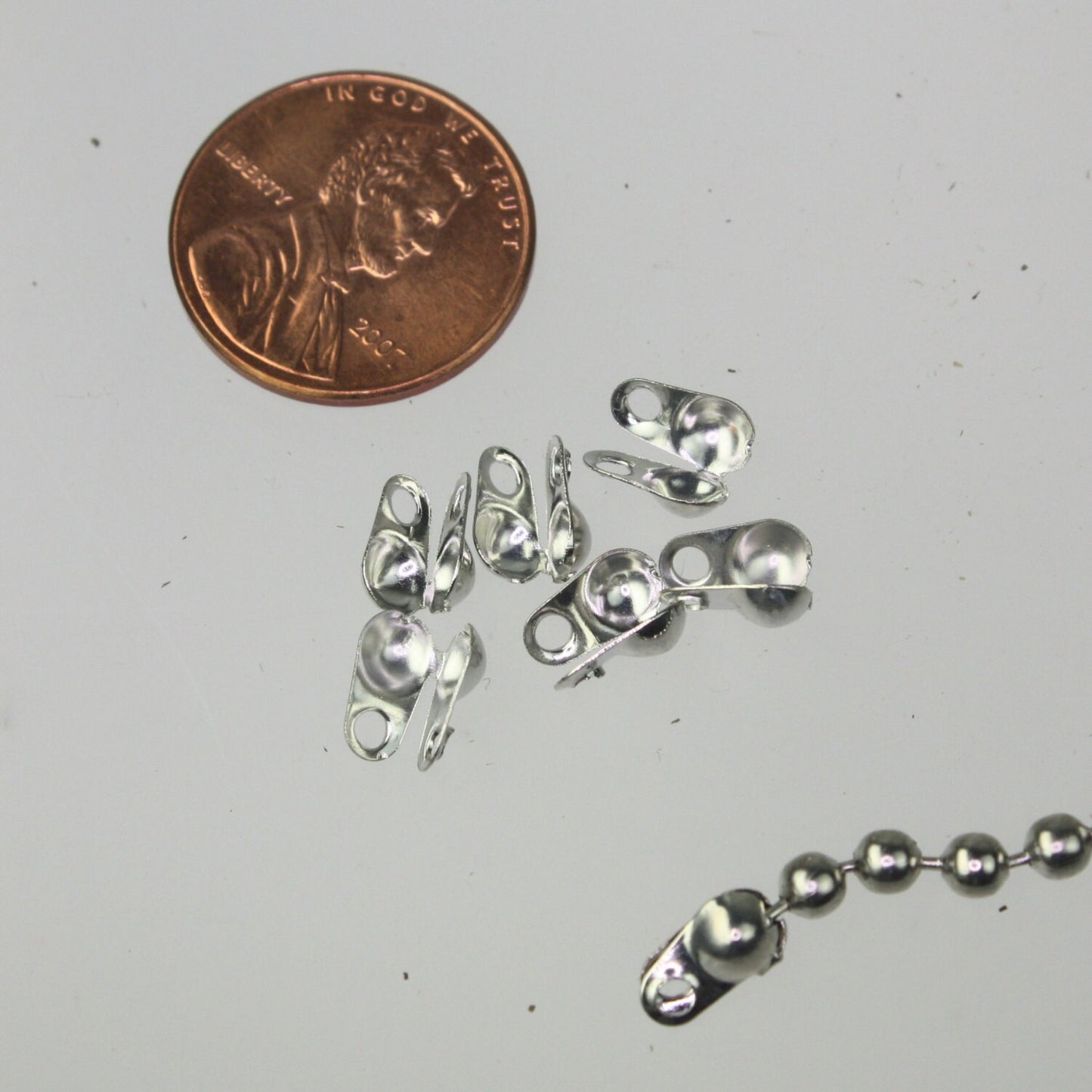 NEW New 50pcs of Rhodium finished BIG ball chain connector for 3.2mm - Insert Type - 32BALL