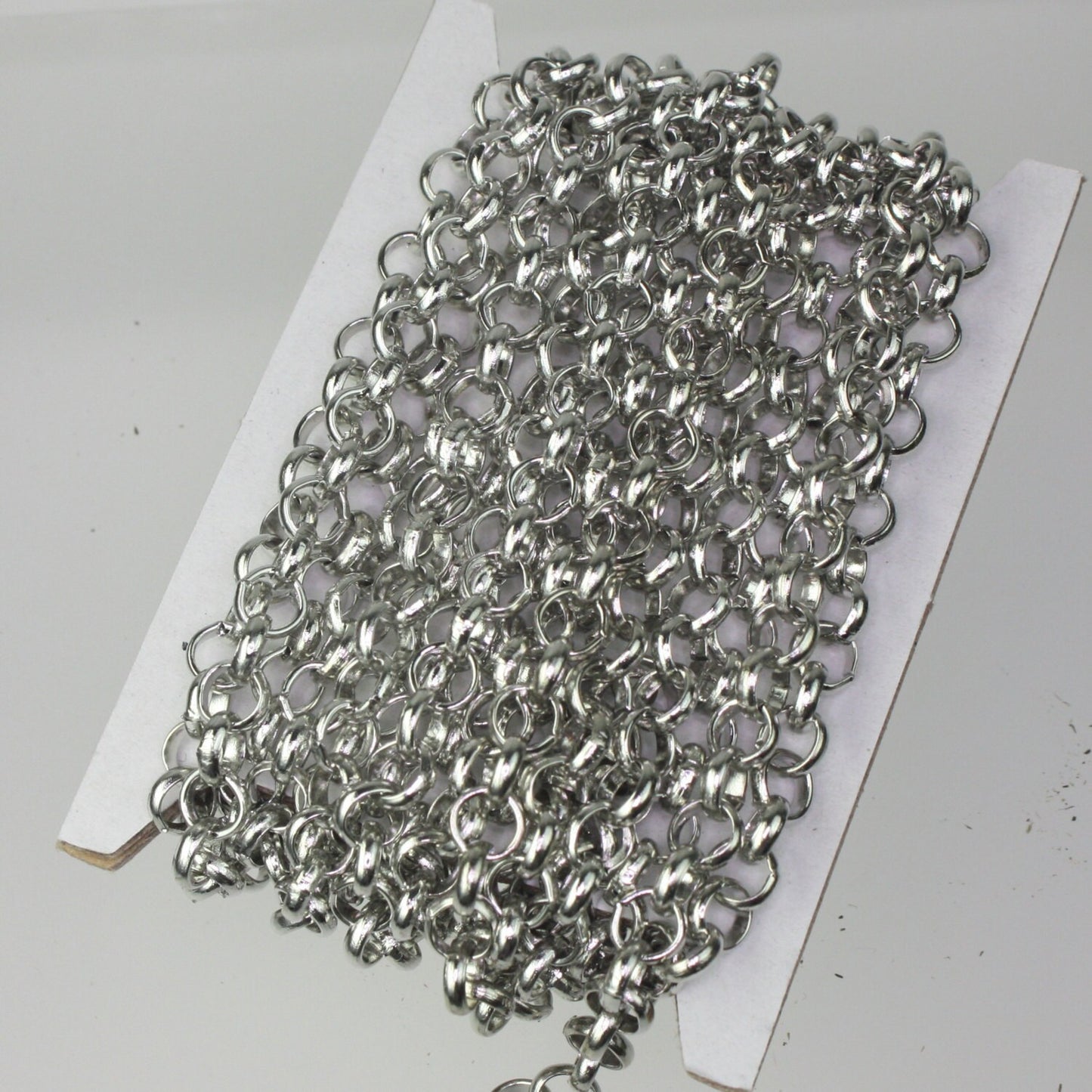 Rhodium Plated Rolo Chain bulk, 30 ft of Antique Silver Rolo Cable Chain 6.0mm - Unsoldered Links - Necklace Bracelet Wholesale - 60ROLO