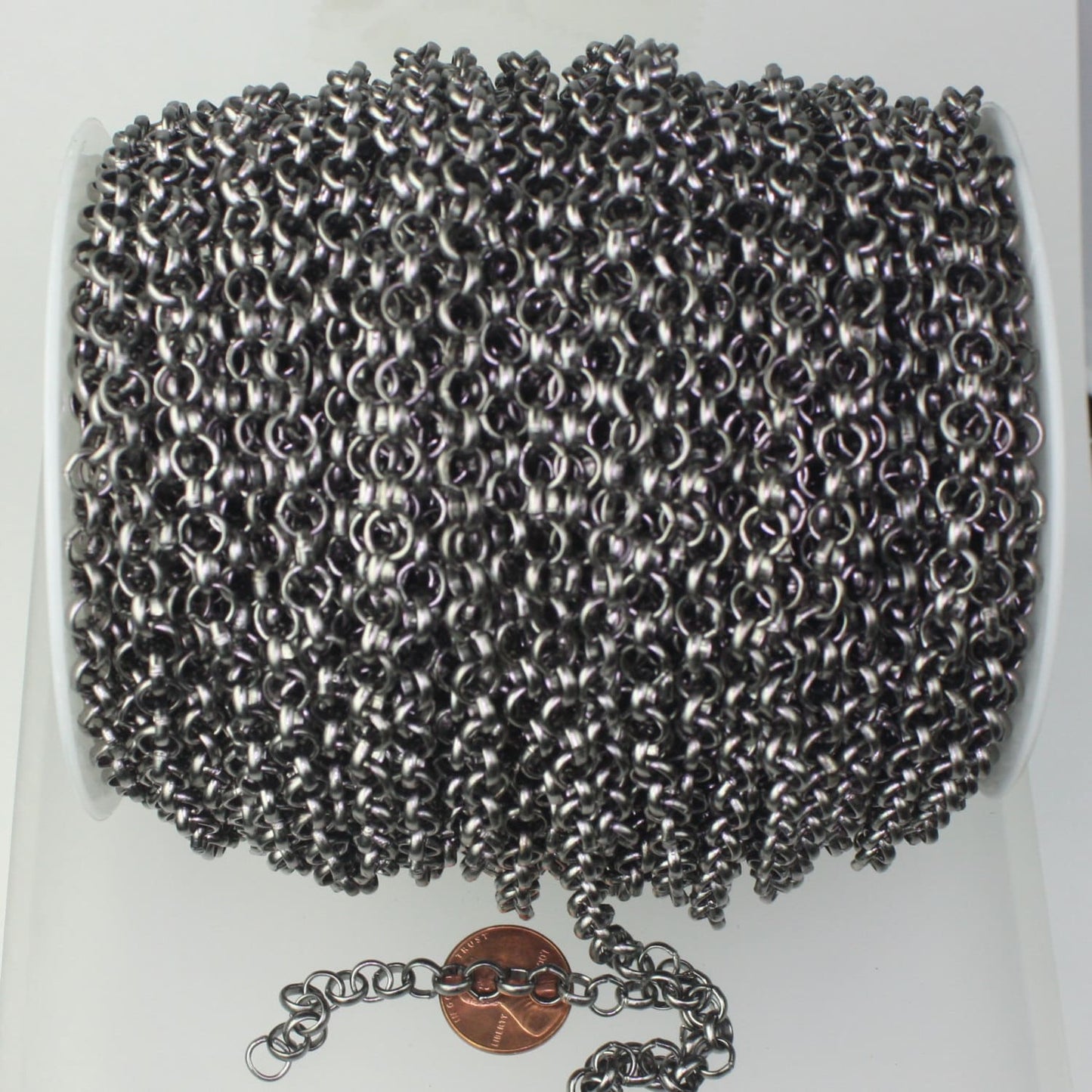Gunmetal Rolo Chain bulk, 30 ft of Rolo Cunky BIG Cable Chain 6.0mm - Unsoldered Links - Necklace Bracelet Wholesale Bulk - 60ROLO
