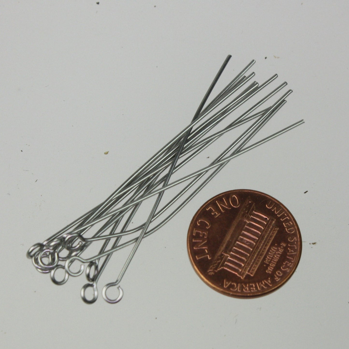 Bulk/FingerPick 50 Stainless Steel Eyepins Eye Pins Headpins - 2 inch (50mm) 21 Gauge 21G