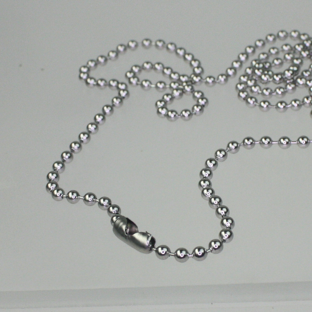 50 pcs of 24 inch(60 cm) Stainless Steel Pre Made Assembled chain Necklace - 24 inch (60cm) - 100 Feet Total STAINLESS 2.4mm Ball Chain