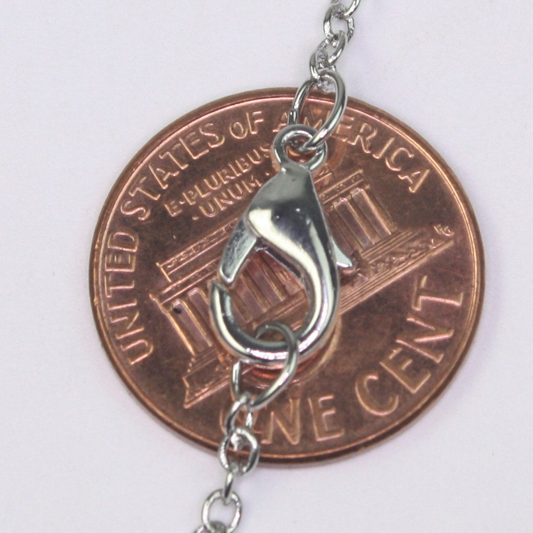 5 pcs of Ready to wear Rhodium SOLDERED Cable Chain Necklace with Lobster Clasp - 20inch(52cm) - NEC245S-20