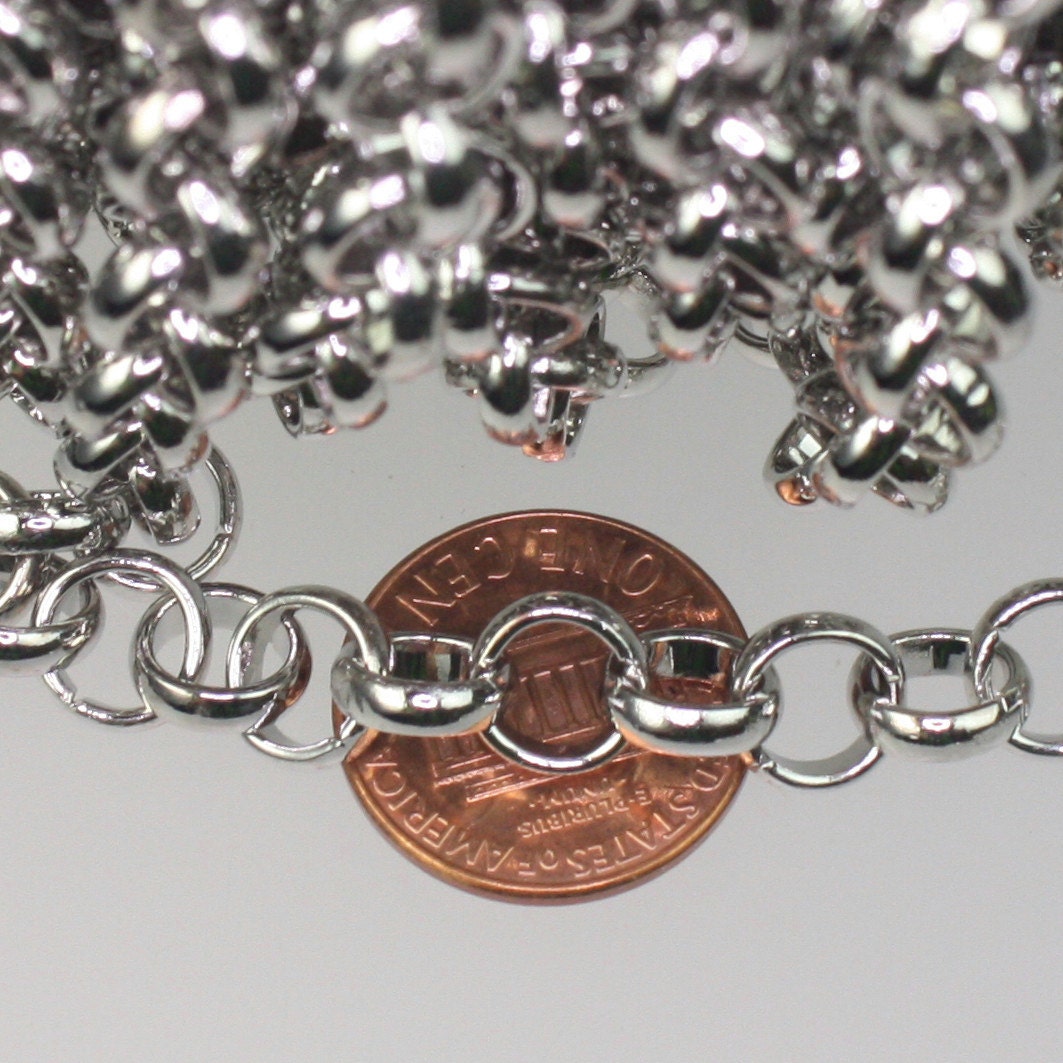 30 ft of Bulk Big Chunky Rolo Chain - Rhodium/Antique Brass/Copper/Gunmetal/Black Plated Chain Heavy Bracelet Necklace - 8.0mm(0.315 inch)