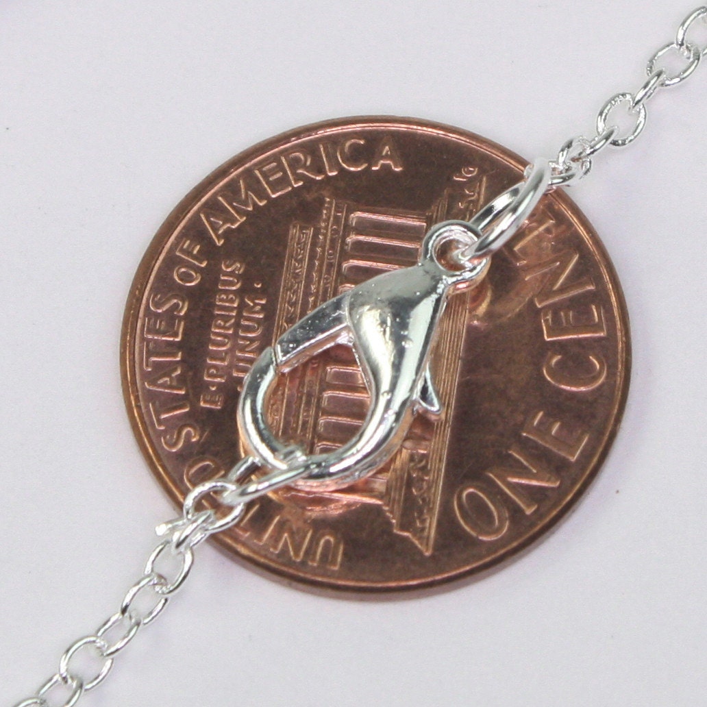 Wholesale Lot Sale 50 pcs of Ready to wear Silver Plataed SOLDERED Cable Chain Necklace with Lobster Clasp - 24inch(60cm) - NEC07S-24