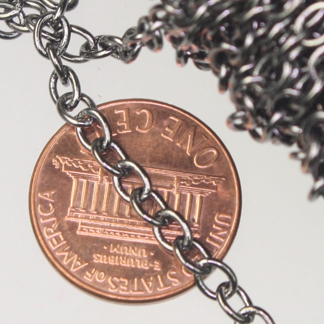 10 feet Gunmetal SOLDERED Cable Chain - 4x5mm 21G Thickness - Thick Big Wire SOLDERED Link - 450S