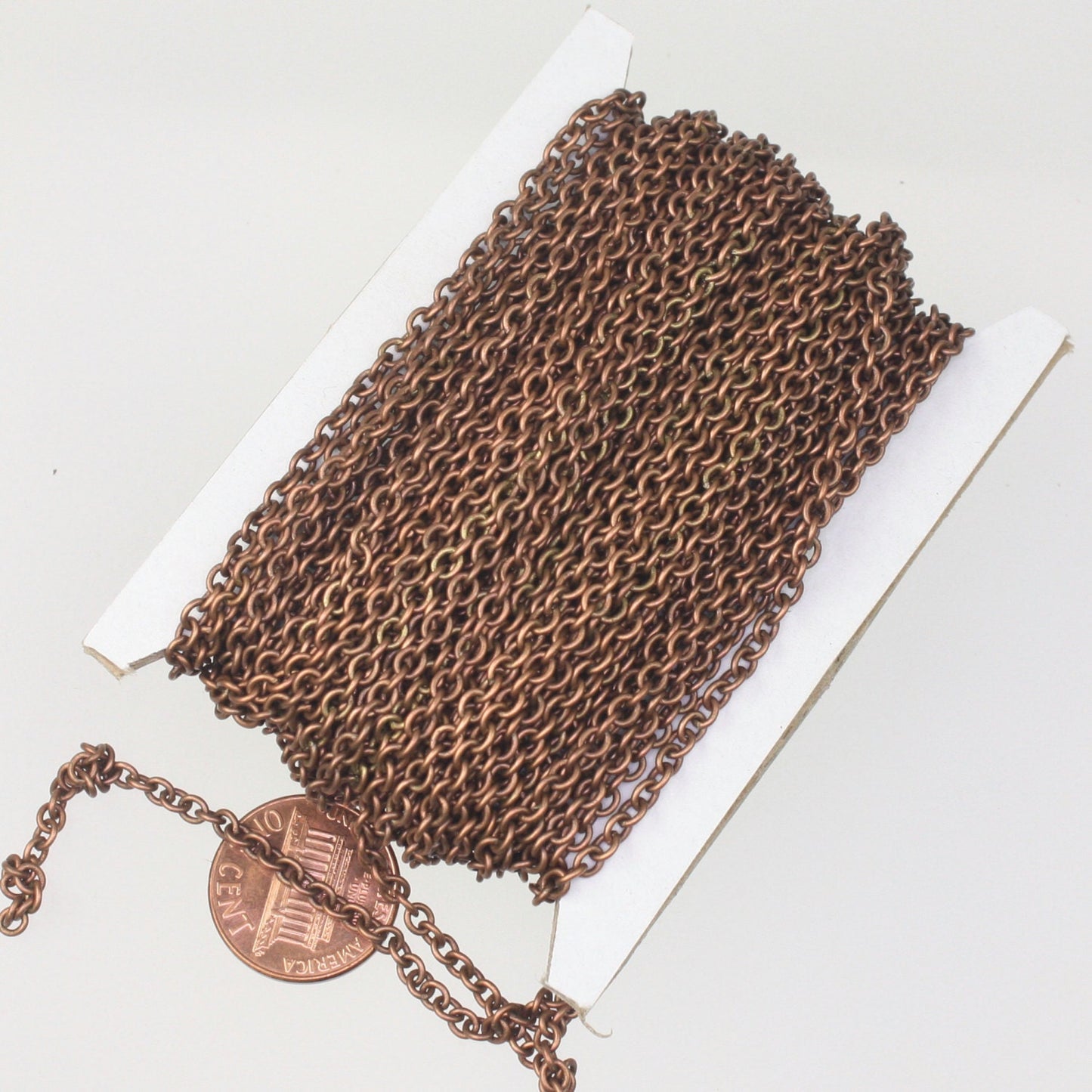 32 ft. of Antique Copper Finished SOLDERED Thick Fancy Cable Chain - 3x3.5mm 21G Thickness Wire SOLDERED Link - 335S