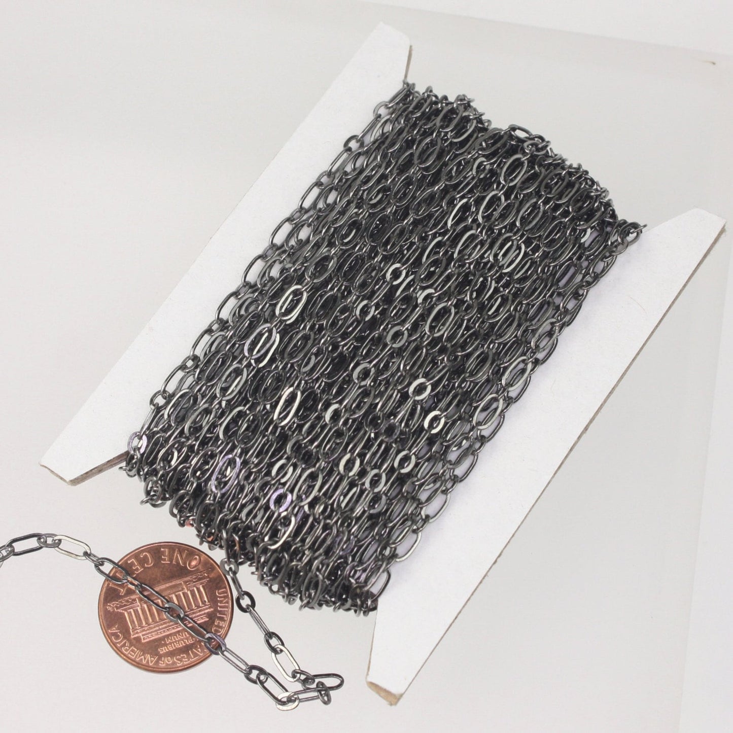Gunmetal Chain bulk Chain, 10 ft spool of (1 and 1) Long and Short Chain SOLDERED Chain Necklace Chain - 6x3mm 4x3mm Soldered 3429LS11