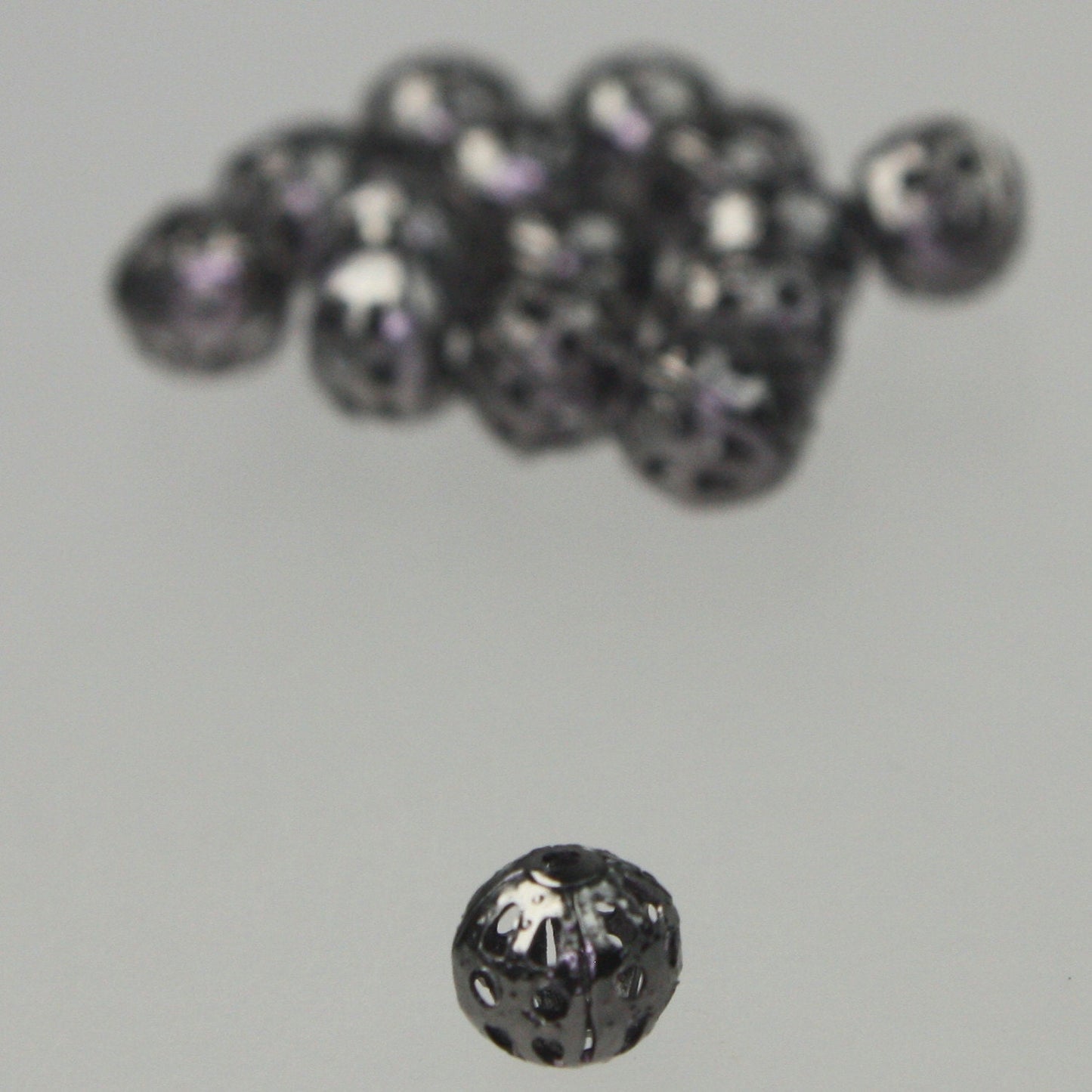 100 pcs of Gunmetal Filigree Round Beads Spacer - 6mm - Ship from California USA