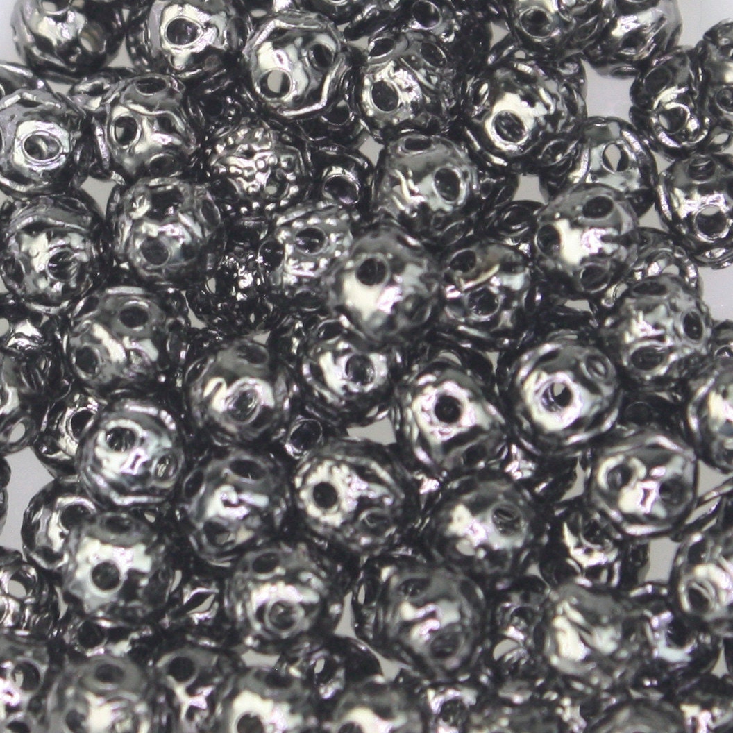 Wholesale Lot 500 pcs of Gunmetal Filigree Round Beads Spacer - 4mm - Ship from California USA
