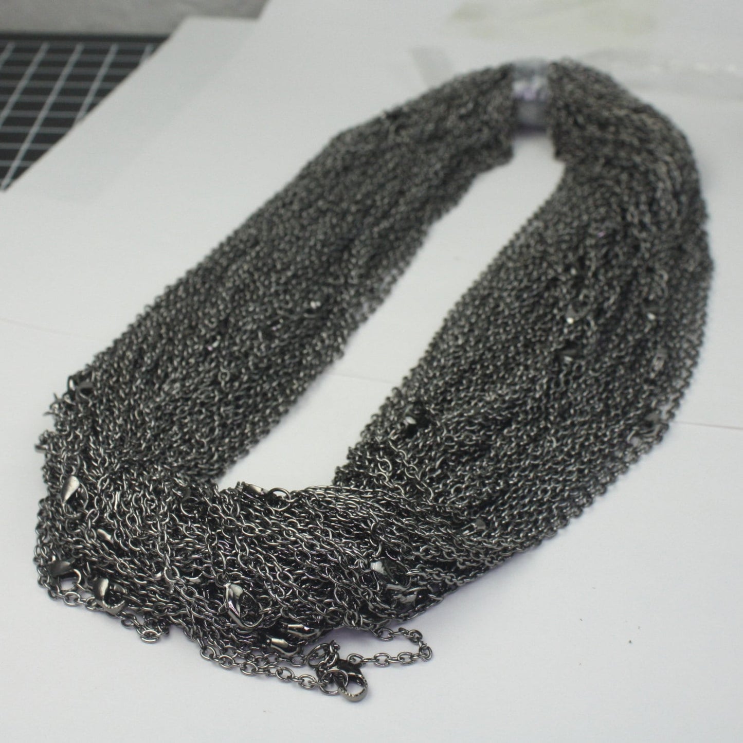 5 pcs of Ready to wear Gunmetal Cable Chain Necklace with Lobster Clasp - 24inch(60cm) - NEC07S-24