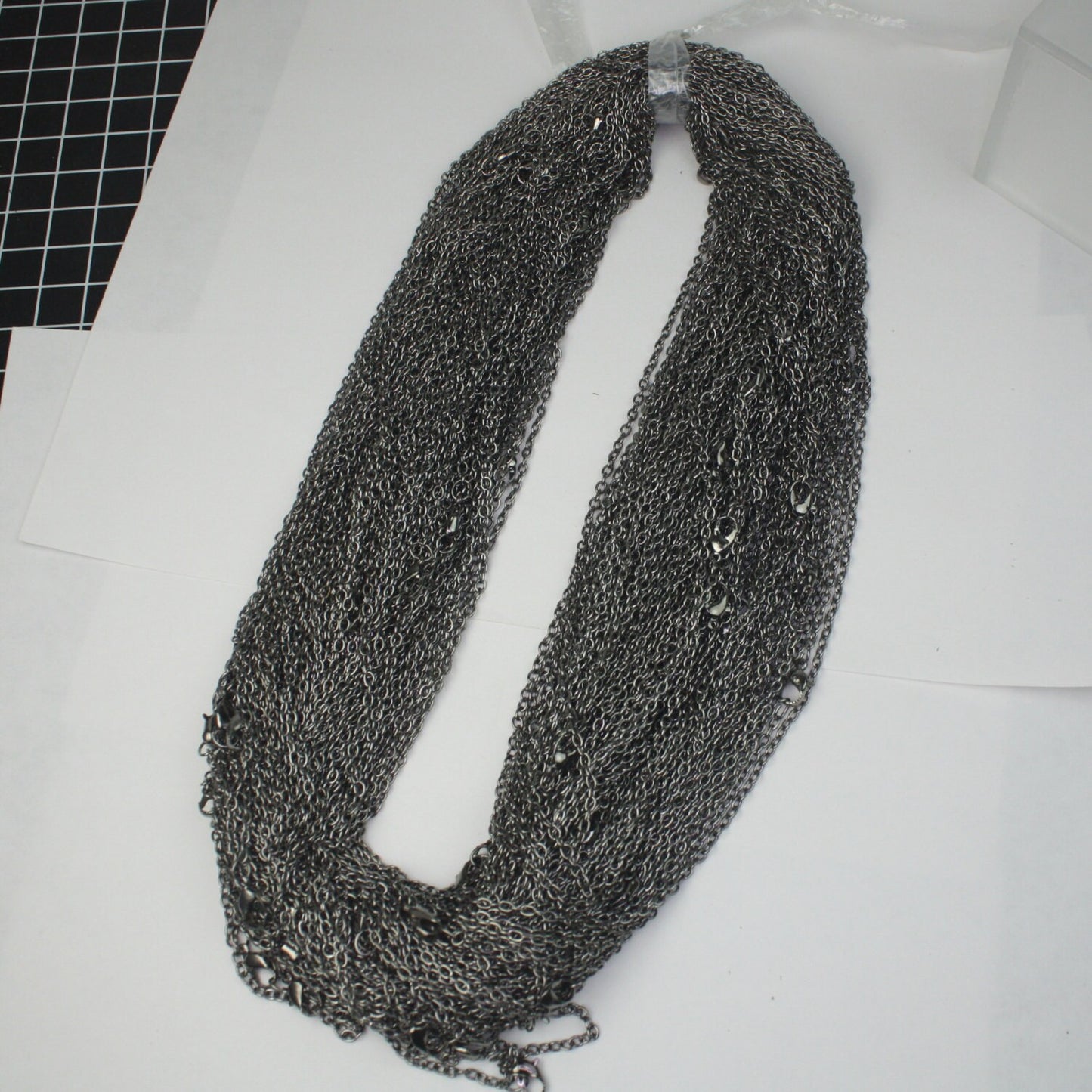5 pcs of Ready to wear Gunmetal Cable Chain Necklace with Lobster Clasp - 24inch(60cm) - NEC07S-24
