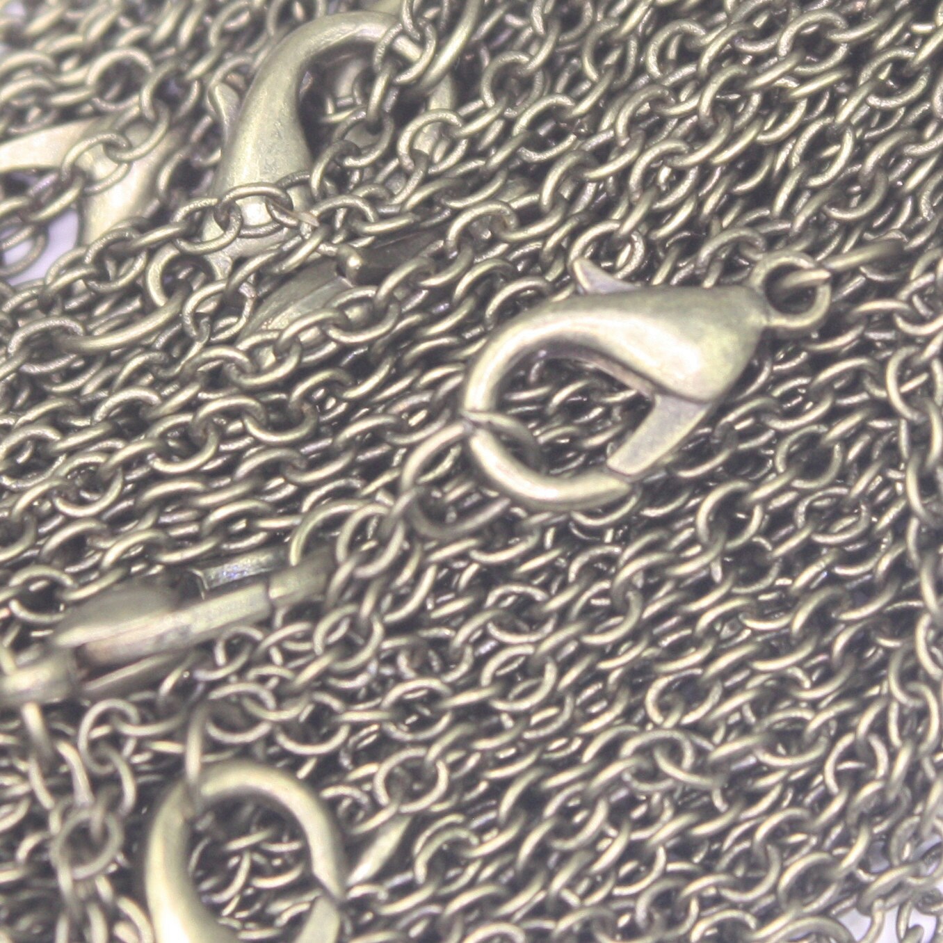 5 pcs of Ready to wear Antique Brass SOLDERED Cable Chain Necklace with Lobster Clasp - 20inch(52cm) - NEC245S-20