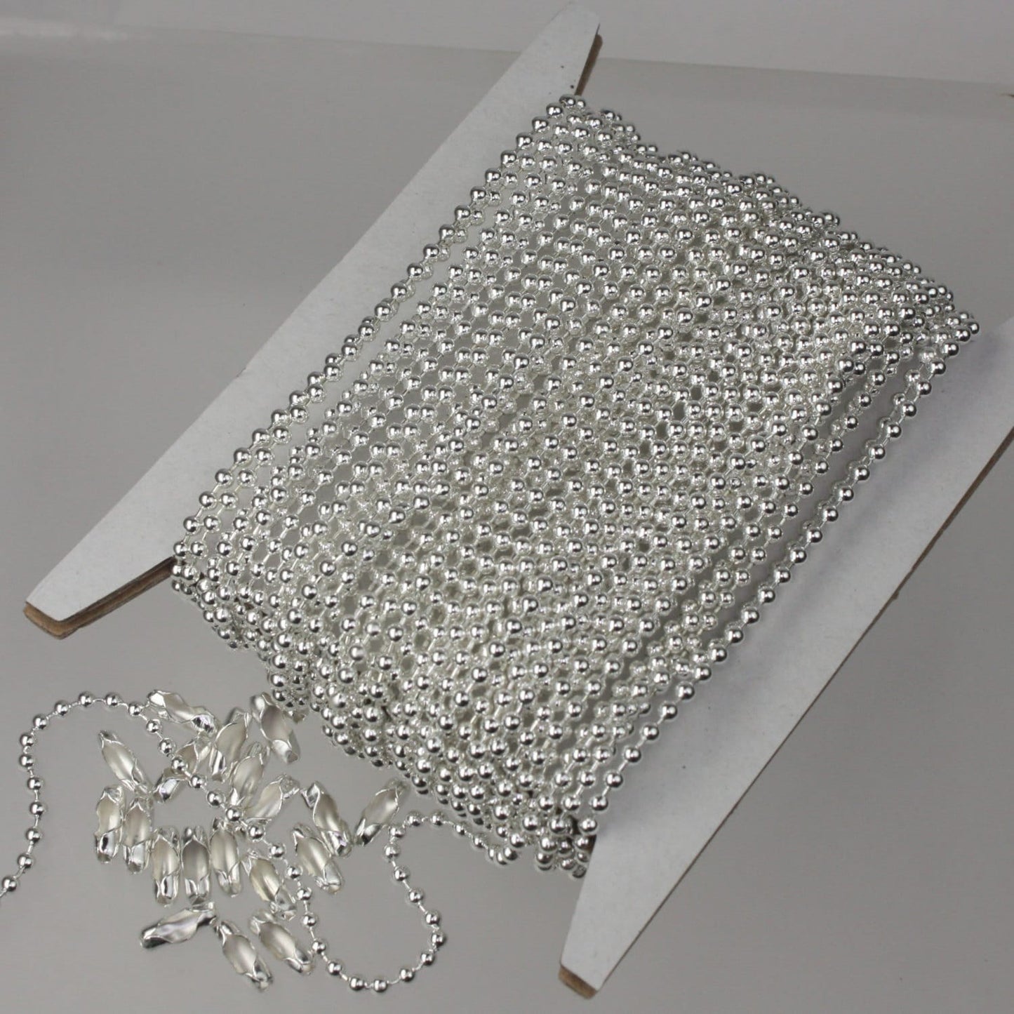 100 Feet Sterling Silver Plated Chain Bulk - 2.4mm Ball Chain - ROUND BALL chain - w/ FREE 100pcs Connectors (Insert) - 24BALL