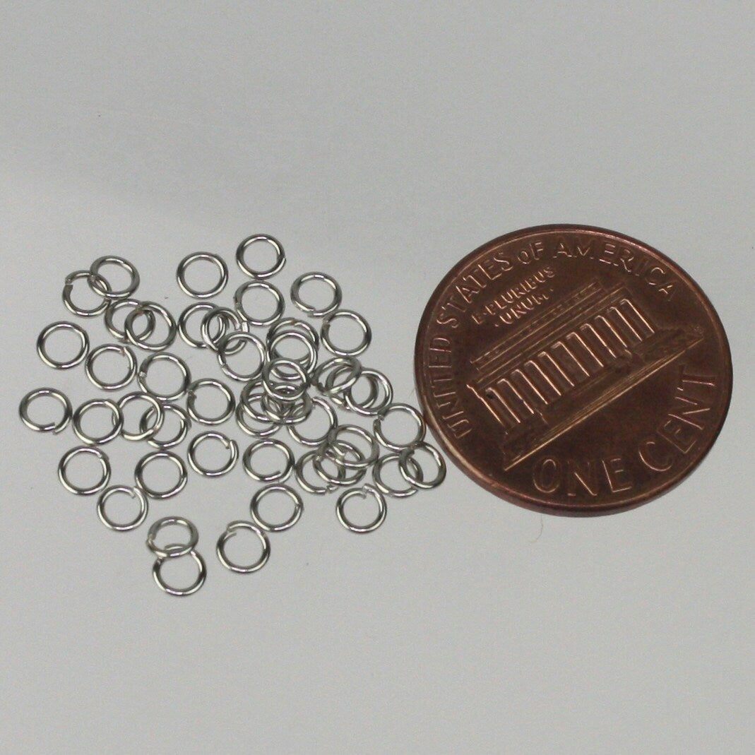 3mm Jump Rings, 200 pcs of Rhodium Jump Rings / Jumprings - 3mm 24g 24 gauge 0.5mm Link Connector Open Jump Rings 5x3mm